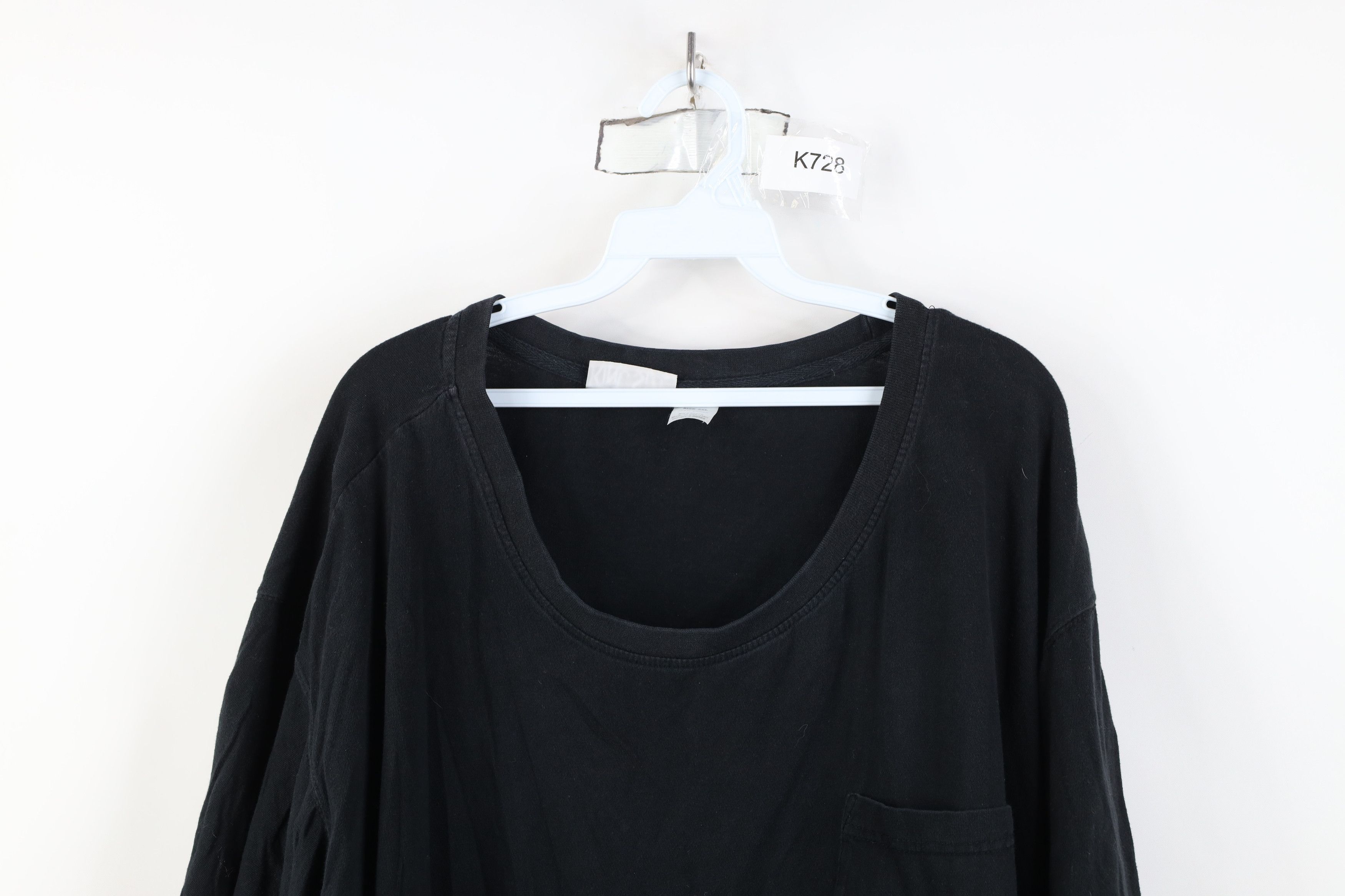 Vintage Vintage 90s Y2K Streetwear Blank Cotton T-Shirt Black Size US XXL / EU 58 / 5 - 2 Thumbnail