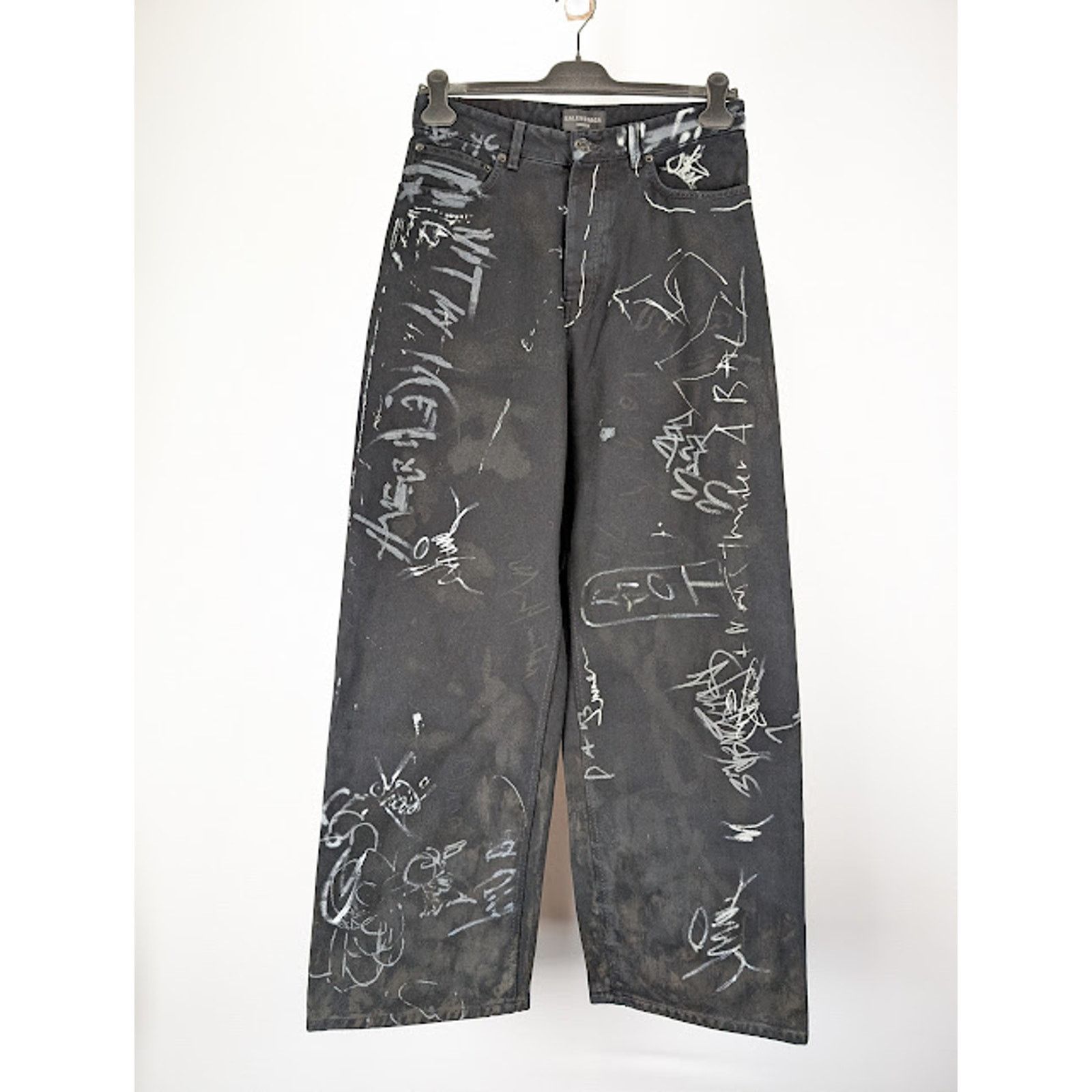 Balenciaga o1rshd1 Baggy Pants / Jeans in Black XS Size US 28 / EU 44 - 1 Thumbnail