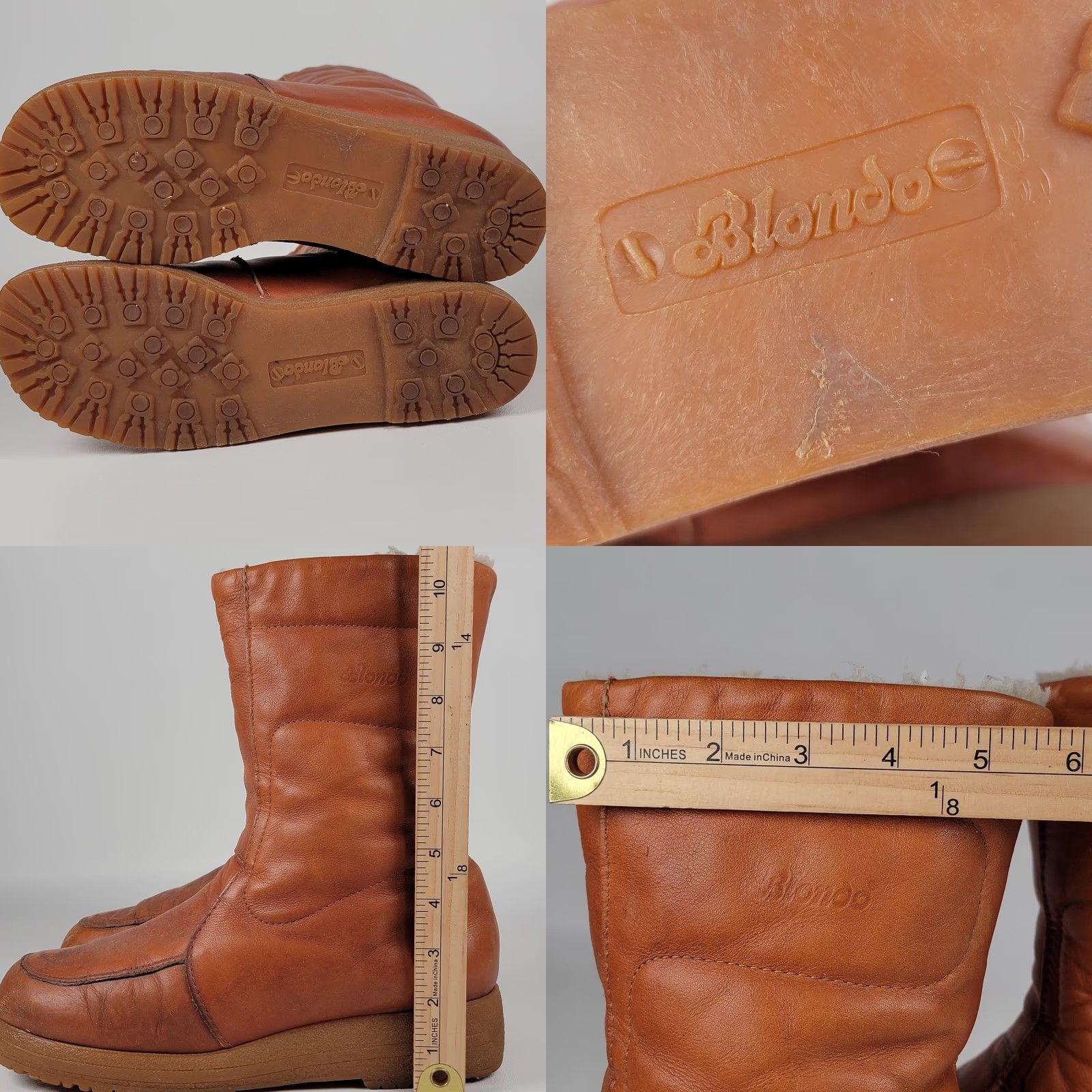 Blondo VINTAGE Blondo Leather Shearling Lined Zippered Boots Men 9 43 Brown 1980s Canada Mens Size US 9 / EU 42 - 8 Thumbnail