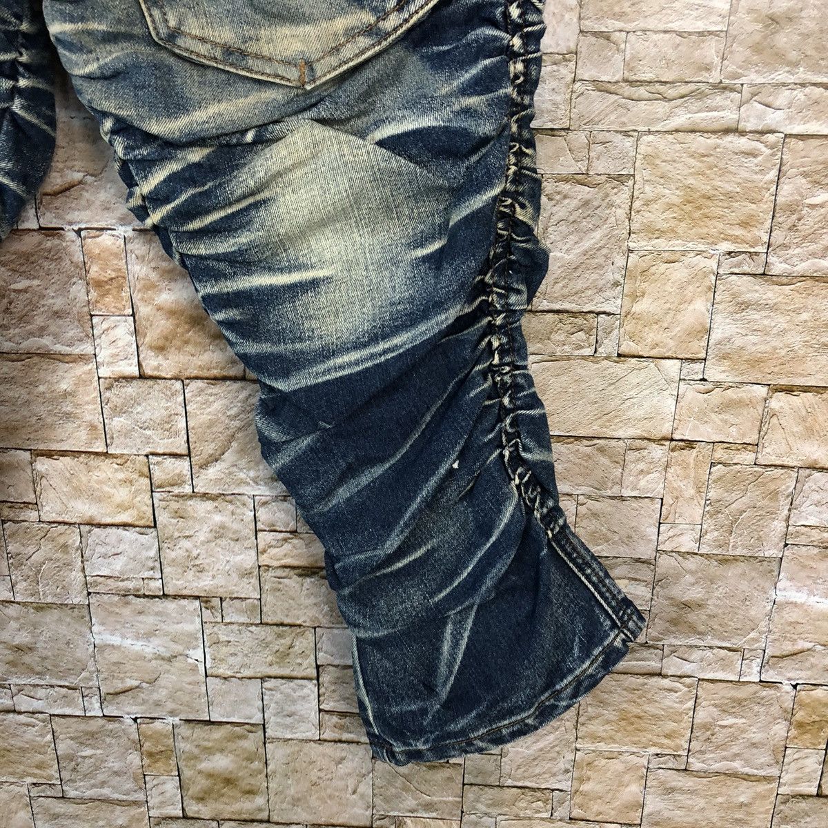 Japanese Brand Elme Design faded Blue Cropped spring Denim Pants #A347 Size US 31 - 13 Thumbnail