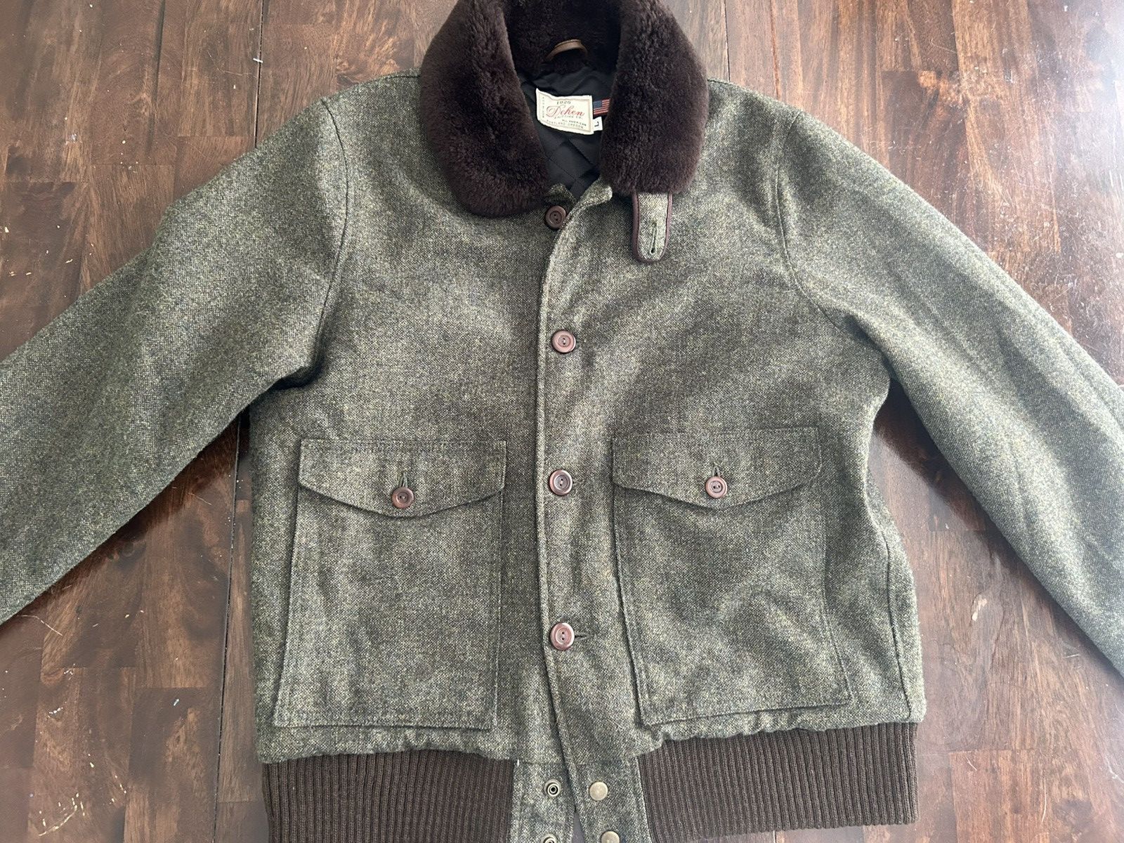 Dehen 1920 Dehen Winston Tweed Flight Jacket Size Large Size US L / EU 52-54 / 3 - 1 Thumbnail