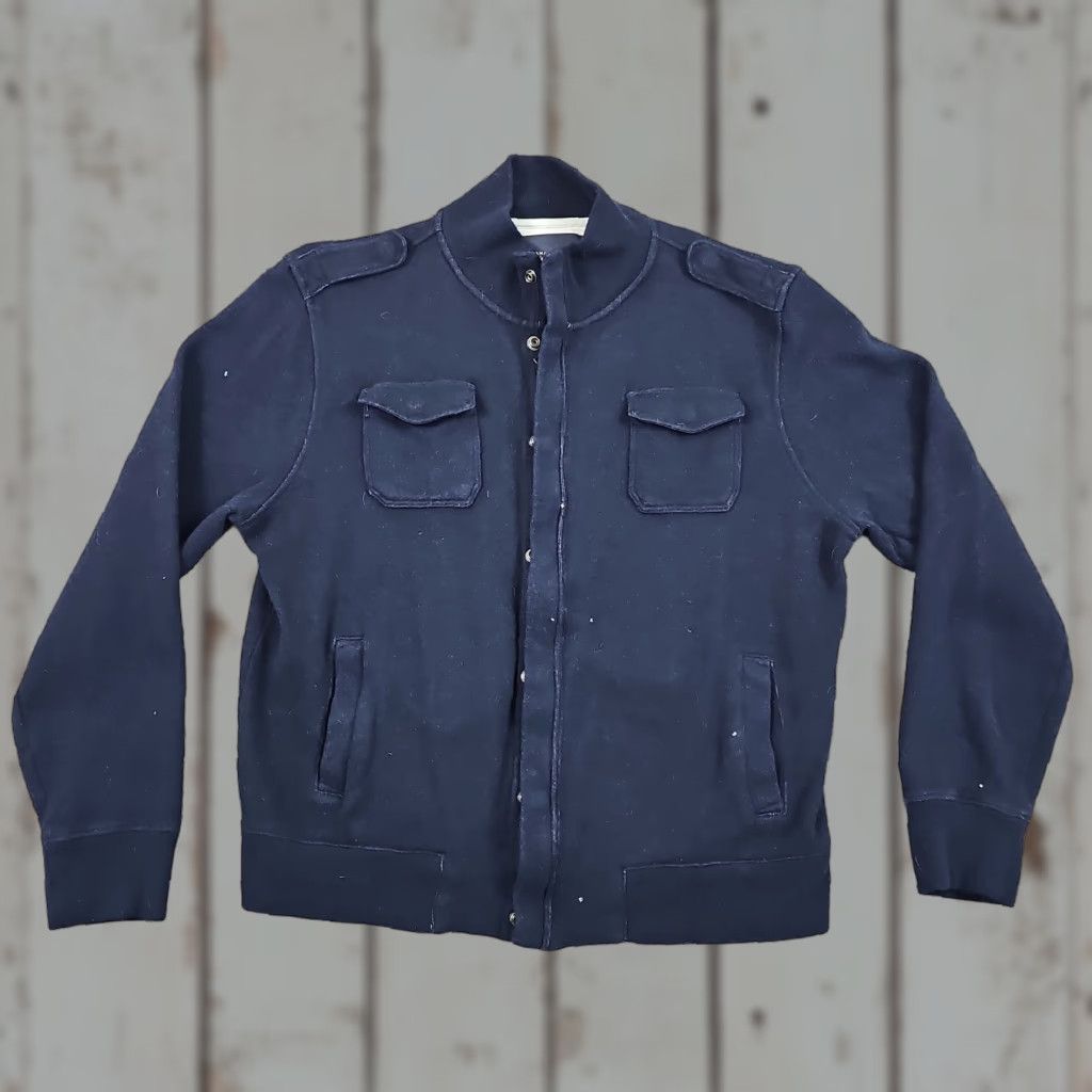 Banana Republic Banana Republic Jacket Mens L Navy Blue Wool Military Style Full Zip Pockets Size US L / EU 52-54 / 3 - 1 Thumbnail