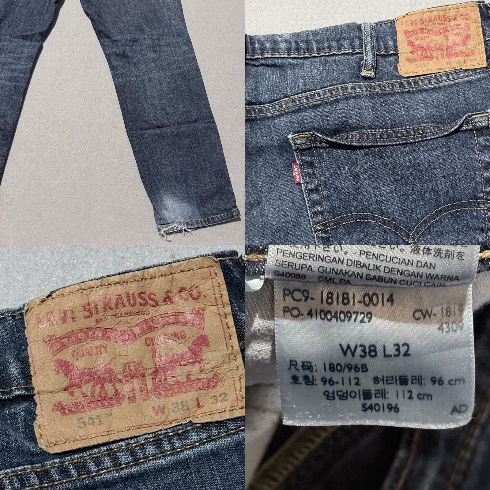 Levi's Levi's 541 Jeans Men Blue Denim Mid Rise Classic Straight Fit Zip Fly 38x32 Size US 38 / EU 54 - 8 Thumbnail