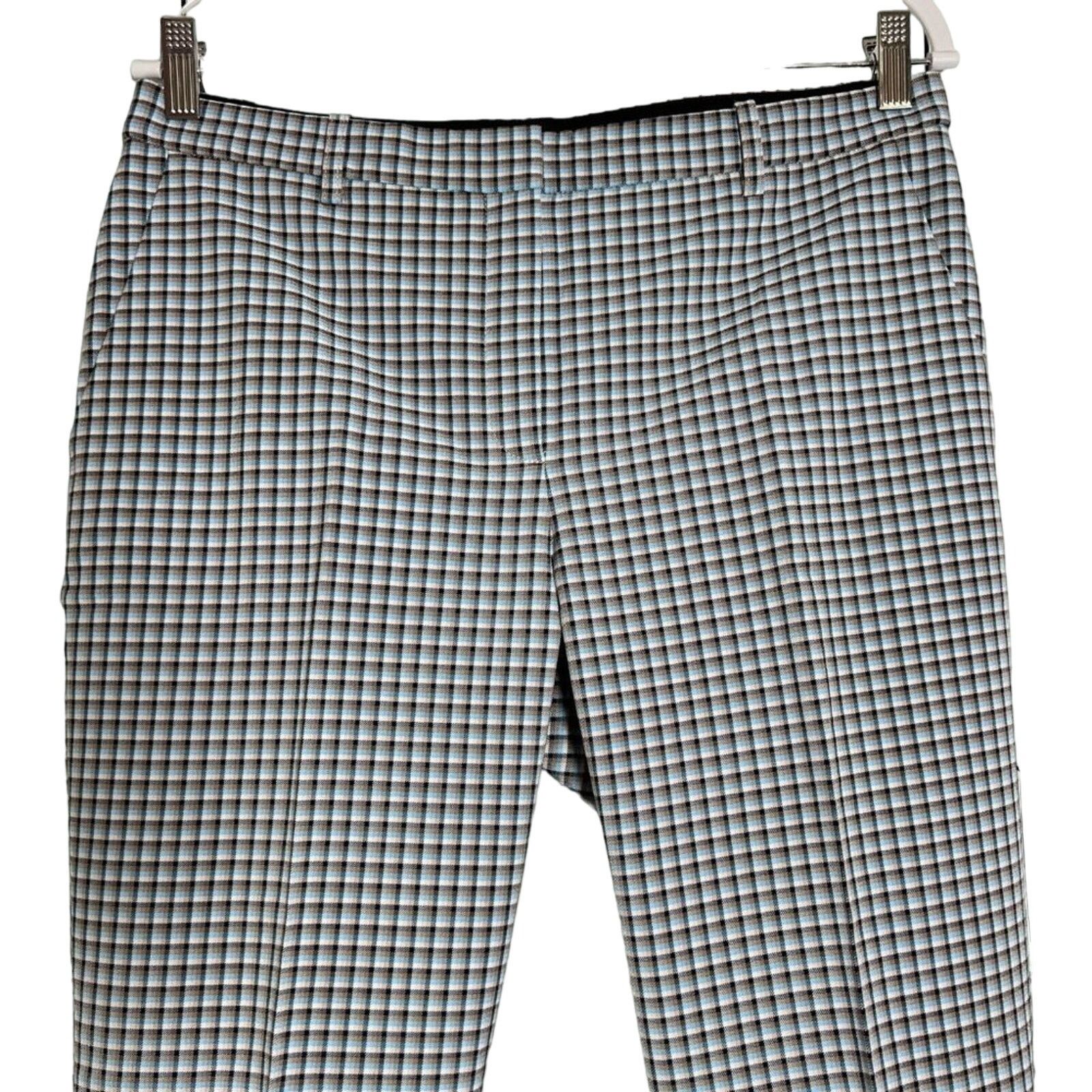 Theory Theory Treeca Slim Crop Pants Blue Check Size 8 Stretch Size 30" / US 8 / IT 44 - 9 Thumbnail