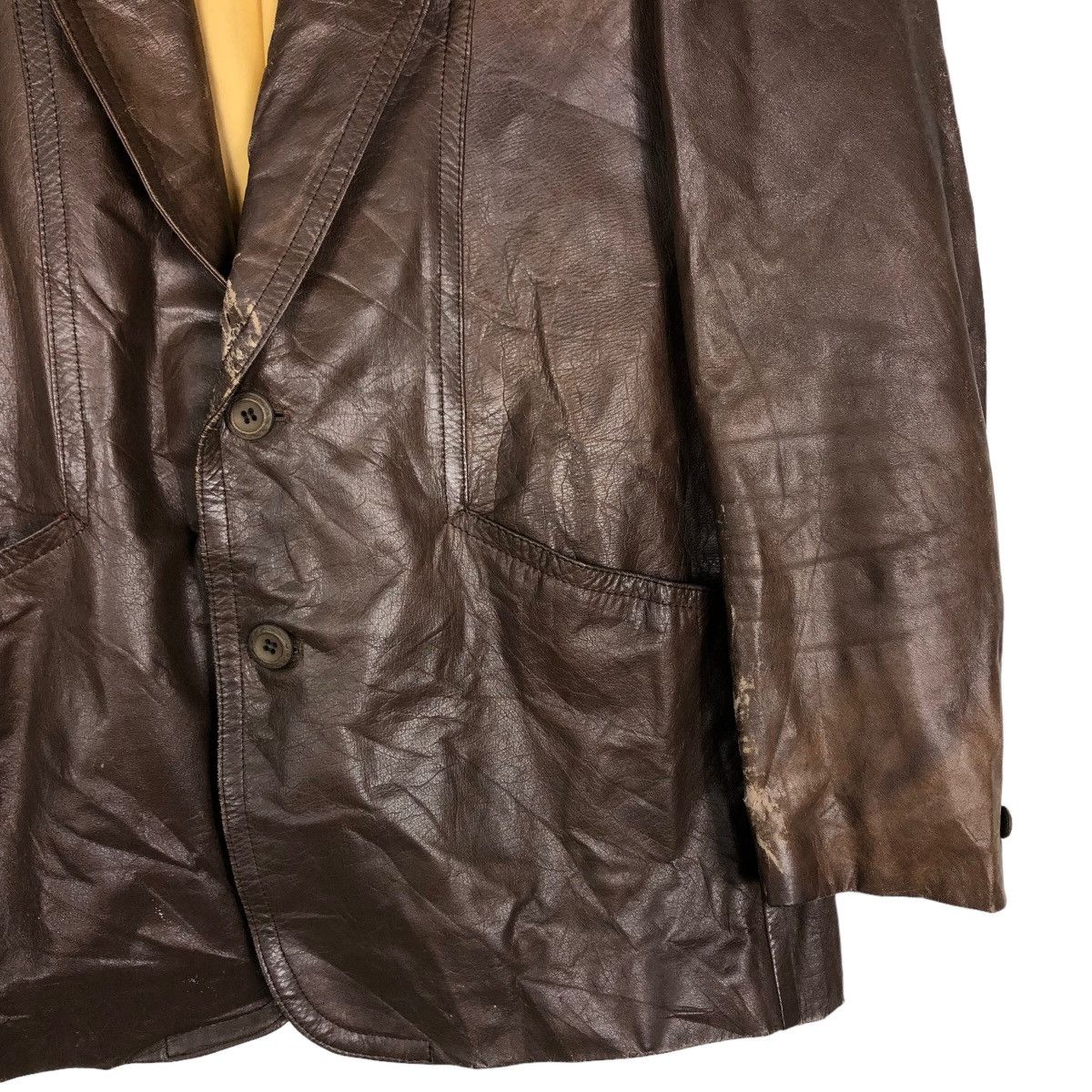 Japanese Brand 🔥Biker Leather Jacket Kawayoshi Japan Issey Miyake Size US L / EU 52-54 / 3 - 6 Thumbnail