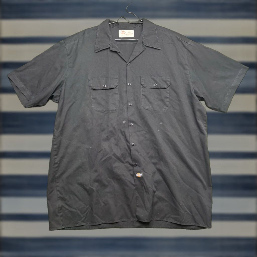 Dickies Dickies Flex Button-Up Shirt Mens 3XL Short Sleeve Black Solid Workwear Mechanic Size US XXL / EU 58 / 5 - 1 Thumbnail