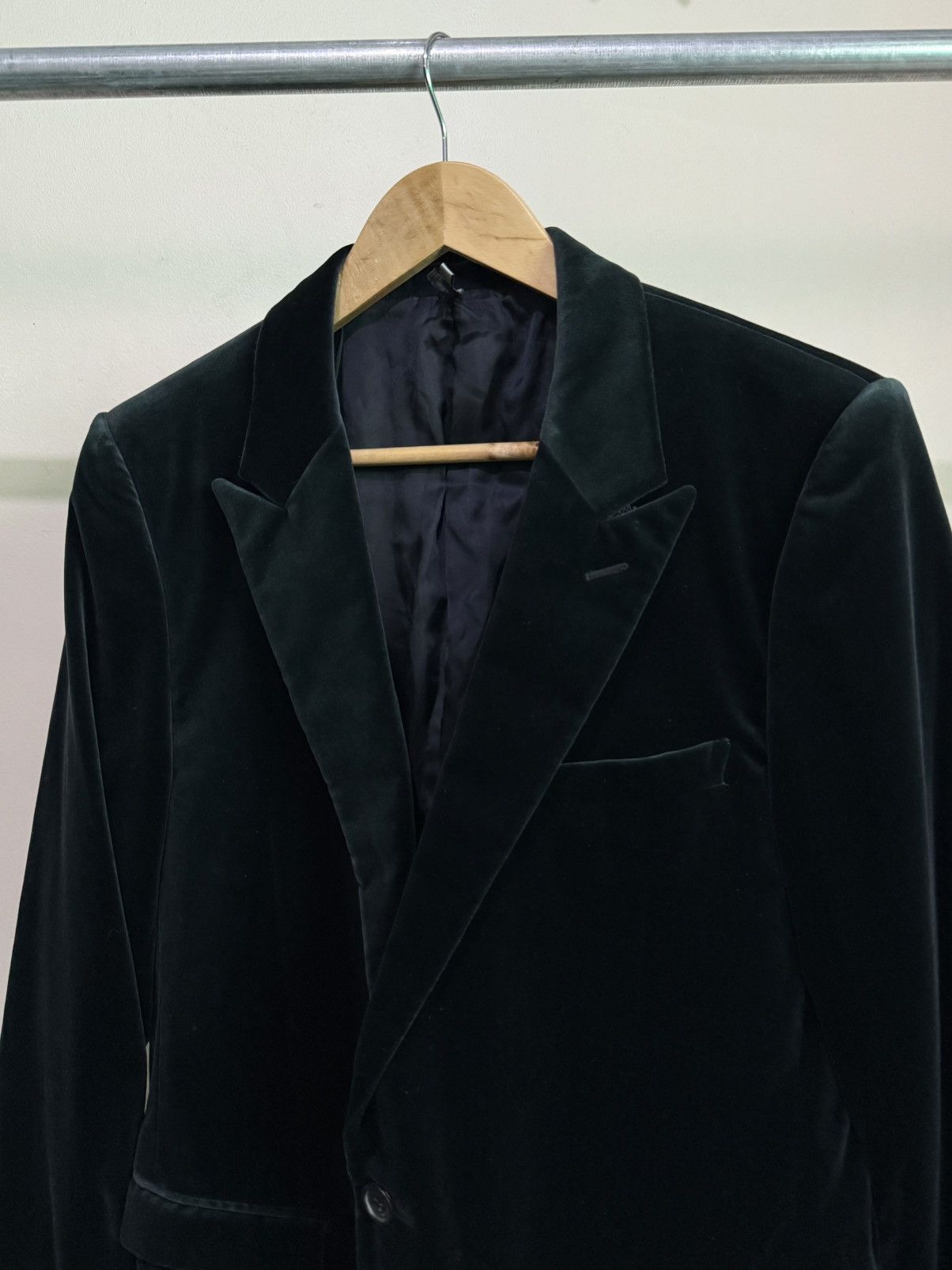 Dior 2008 Dior Velvet Bluegreen By Kris van assche Blazer Size 52R - 5 Thumbnail