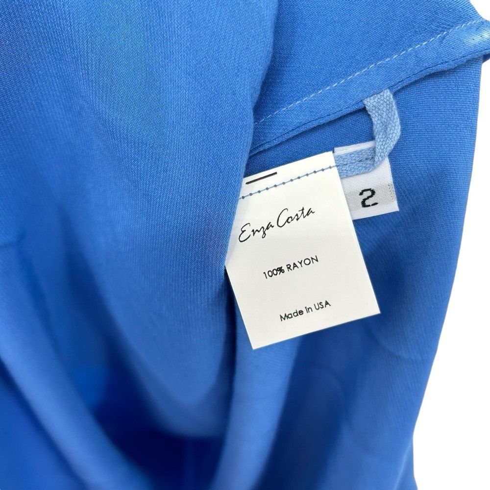 Enza Costa ENZA COSTA SATIN BIAS CUT SLIP DRESS IN POOL BLUE WOMENS Size M / US 6-8 / IT 42-44 - 5 Thumbnail