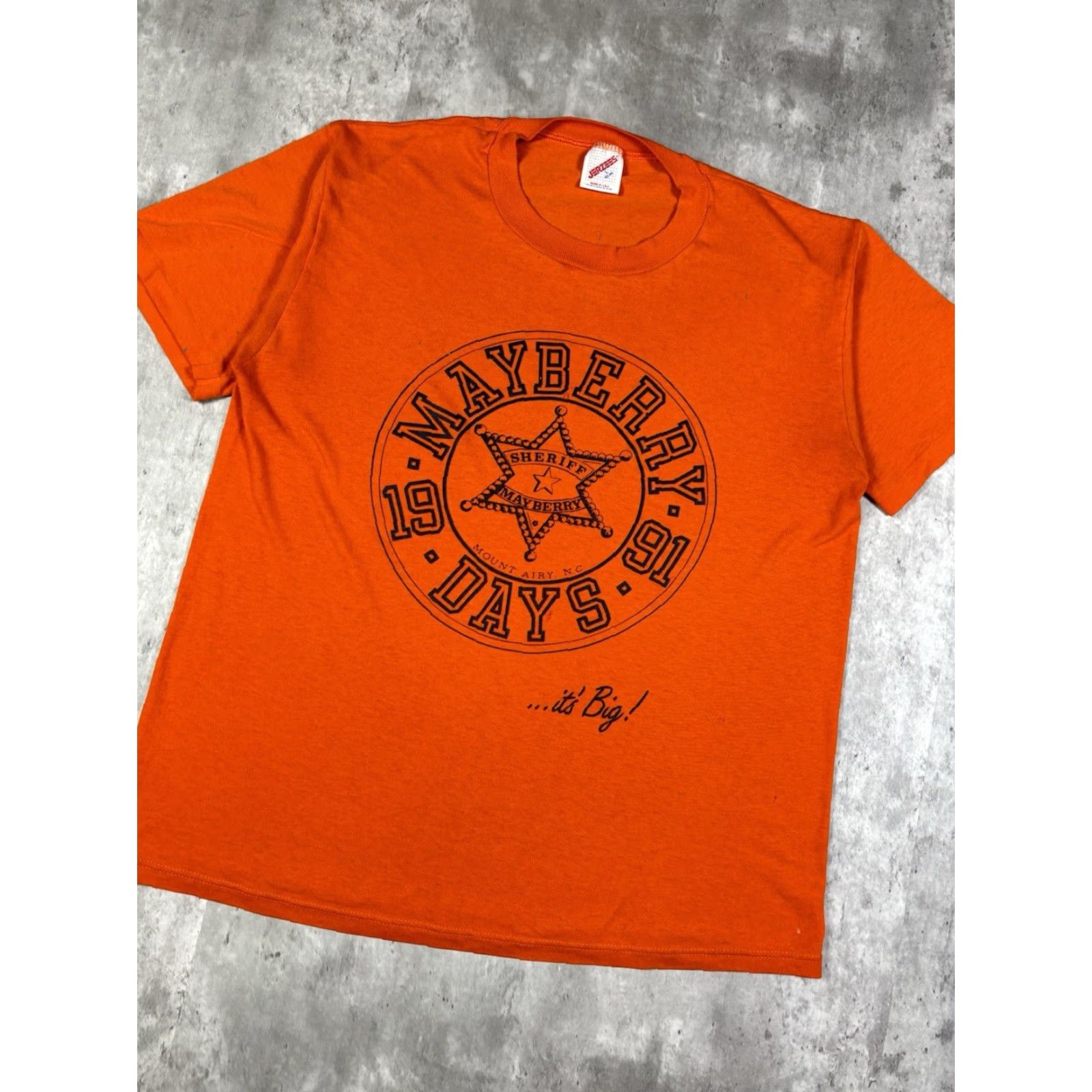 Jerzees VINTAGE 90s Sherif Police Graphic T-Shirt L Jerzees Men Captain America Ghost Stitch Orange Crew Neck Short Sleeve Cotton Size US L / EU 52-54 / 3 - 5 Thumbnail