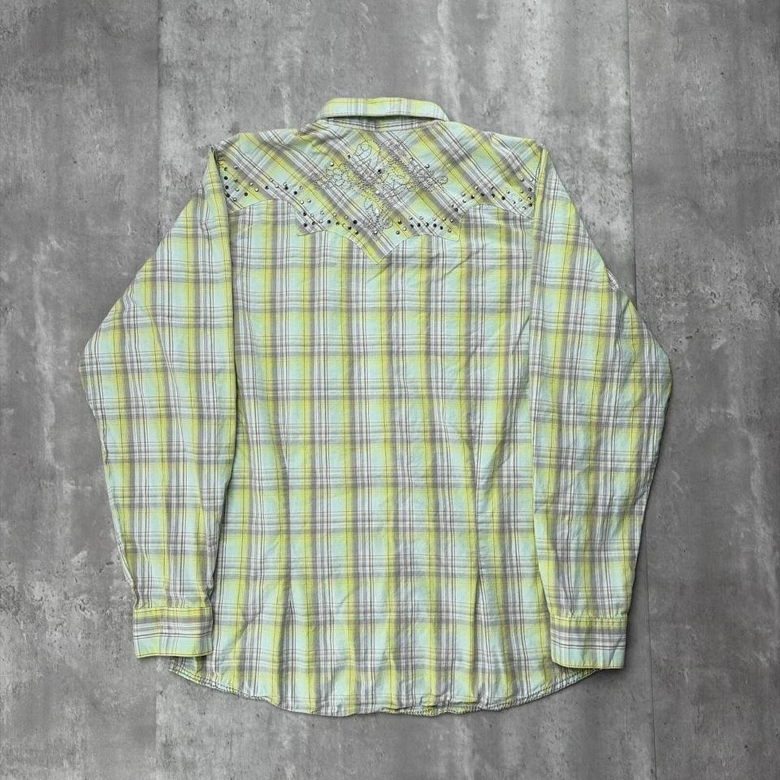 Wrangler Y2K Rock 47 By Wrangler Grunge Plaid Long Sleeve Shirt Size XL / US 12-14 / IT 48-50 - 2 Thumbnail
