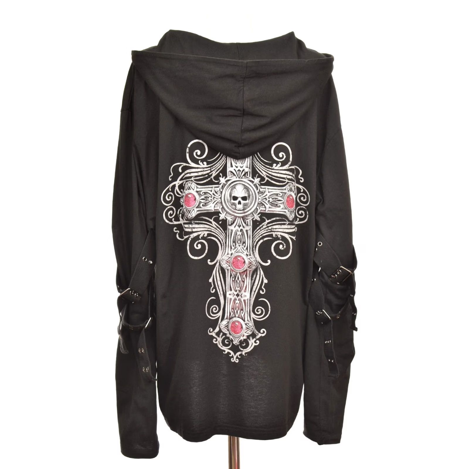 Annex Gothicana by EMP Anne Stokes Gothic Cross Hoodie Hoody, 2XL, Black, Women, Hoodie, Pullover, Size 2XL, 100% Cotton, 90s Gothic Event Size XXL / US 16-18 / IT 52-54 - 5 Thumbnail