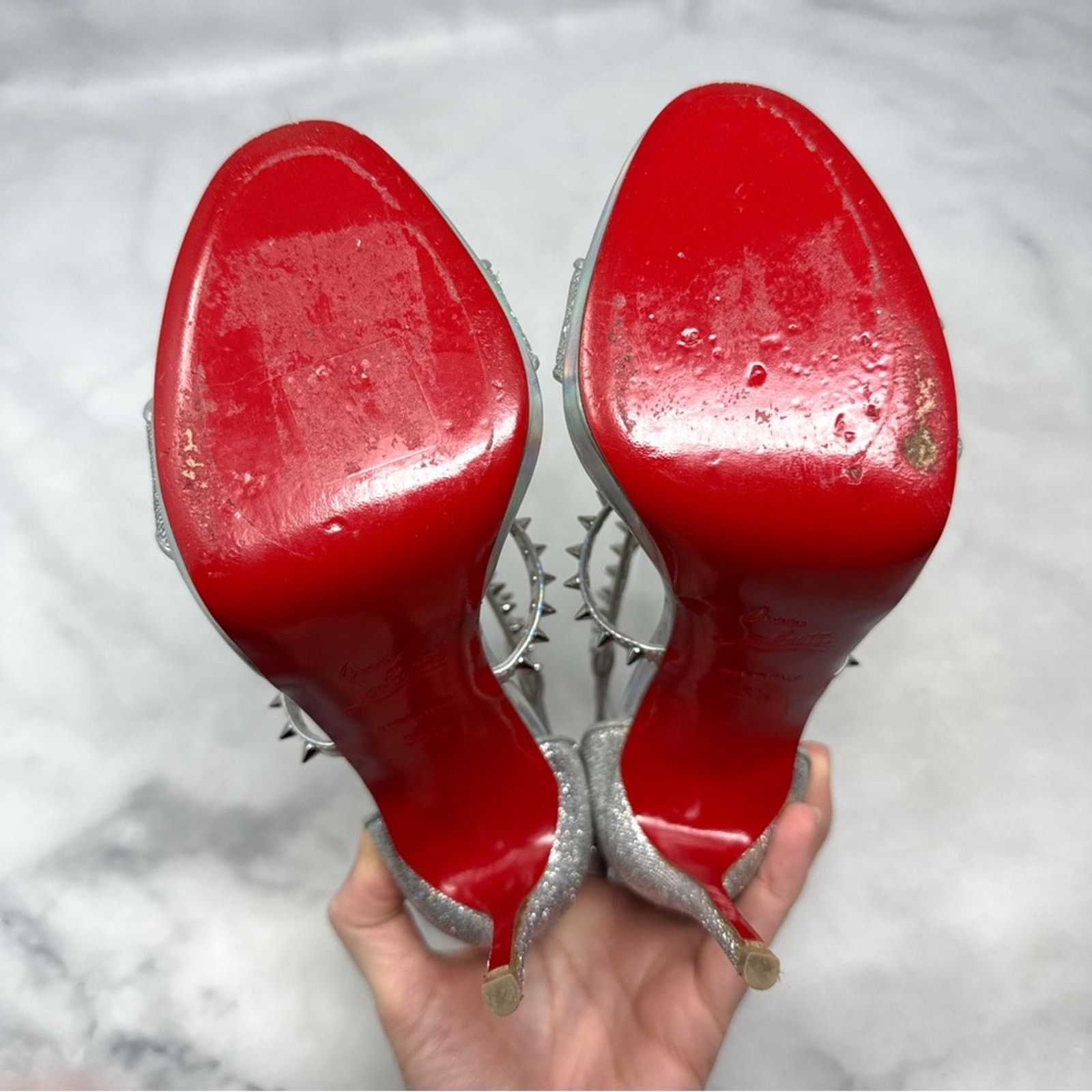 Christian Louboutin Christian Louboutin Choca Lux 120 Holographic Platform Heels Size US 5.5 / IT 35.5 - 11 Thumbnail