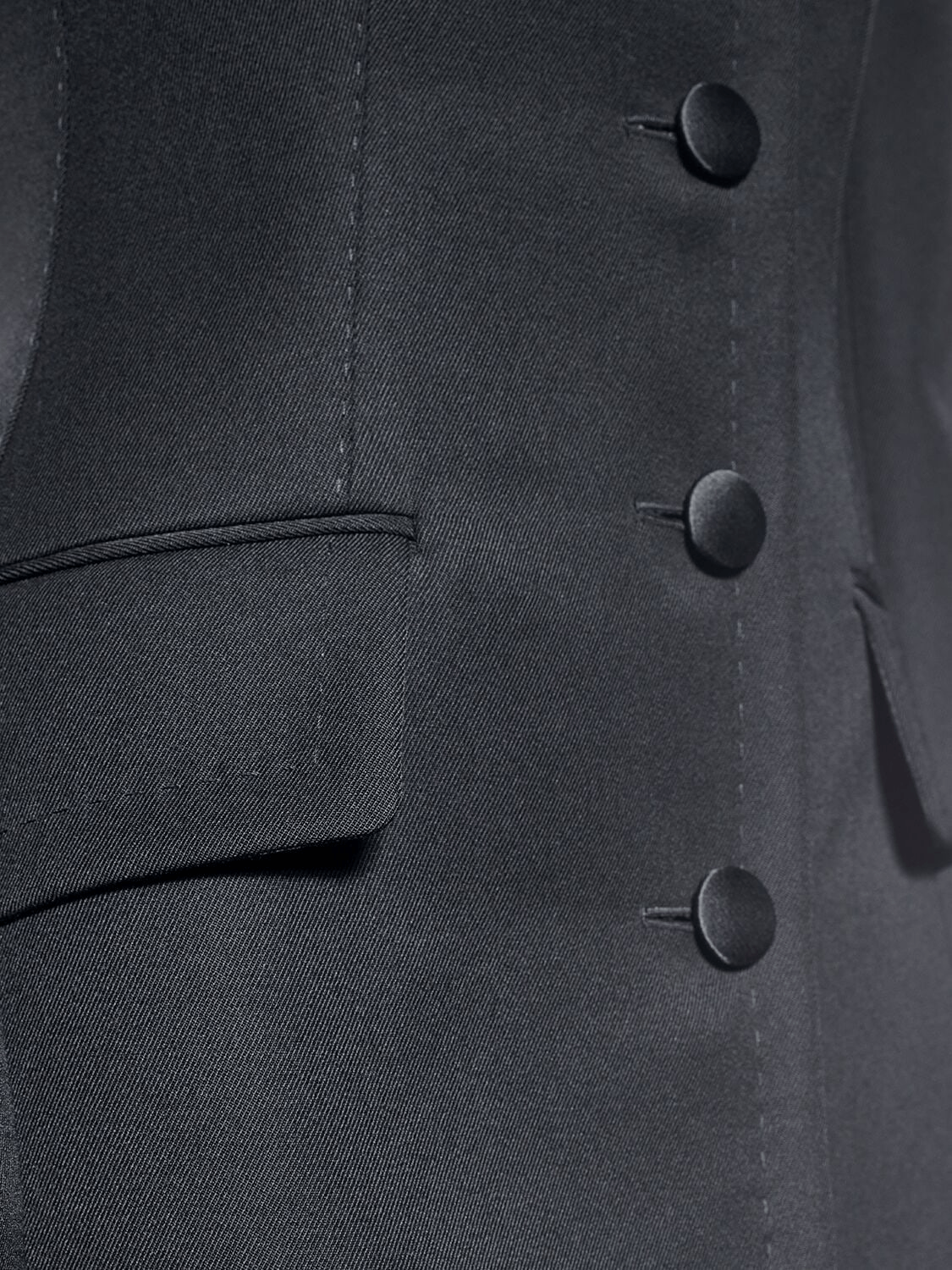 Dolce & Gabbana DOLCE&GABBANA Black Wool Single Breasted Jacket Size XL / US 12-14 / IT 48-50 - 3 Thumbnail