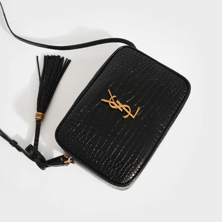 Saint Laurent Paris o1bcso1str0325 Size: OS/Lou In Crocodile Embossed in Black Size ONE SIZE - 3 Thumbnail