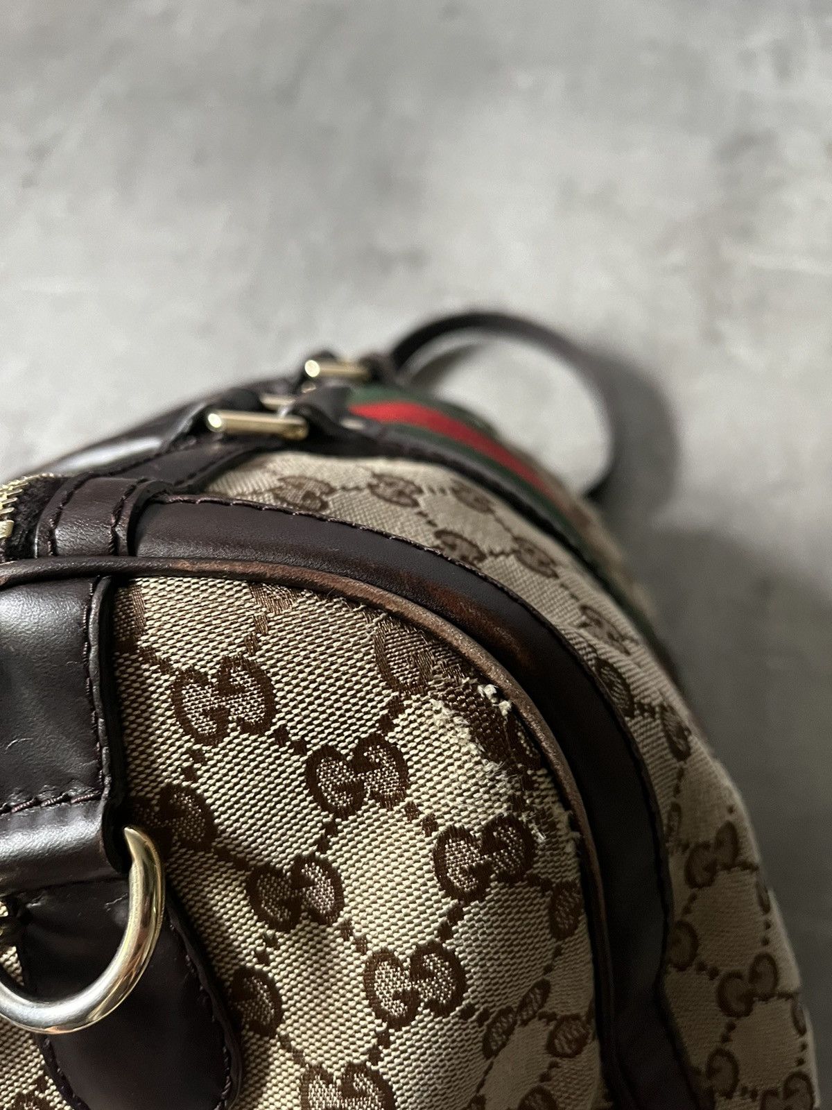 Gucci Vintage Gucci Boston bag leather beige brown Size ONE SIZE - 14 Thumbnail