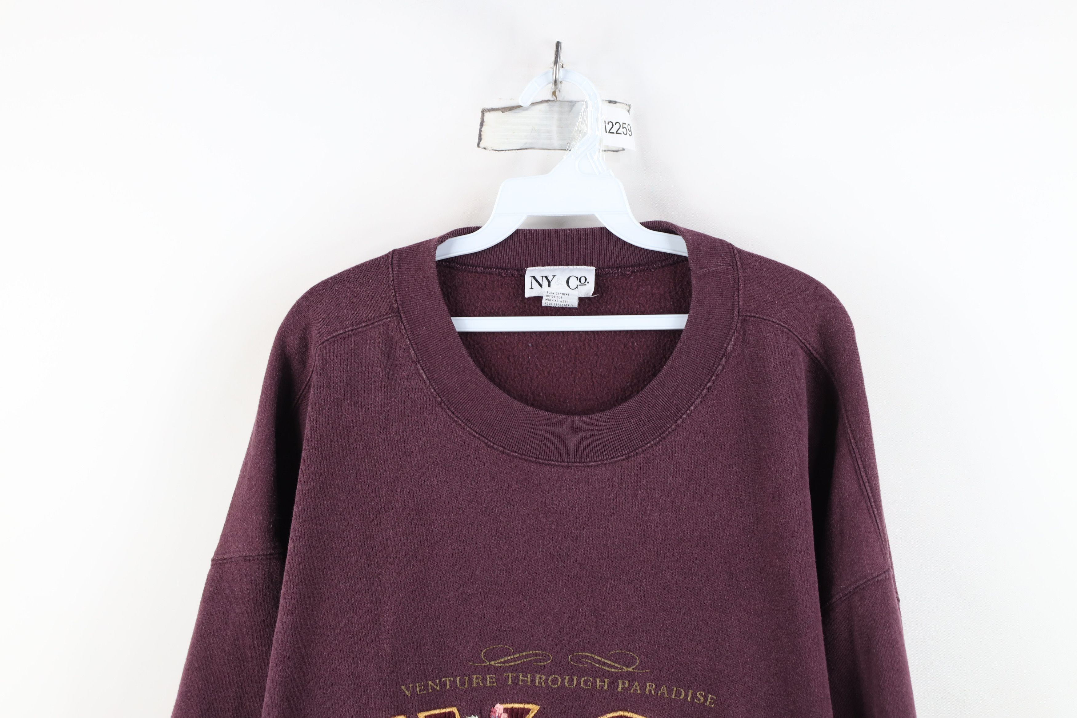 Vintage Vintage 90s Streetwear New York Flower Corduroy Sweatshirt Size XL / US 12-14 / IT 48-50 - 2 Thumbnail