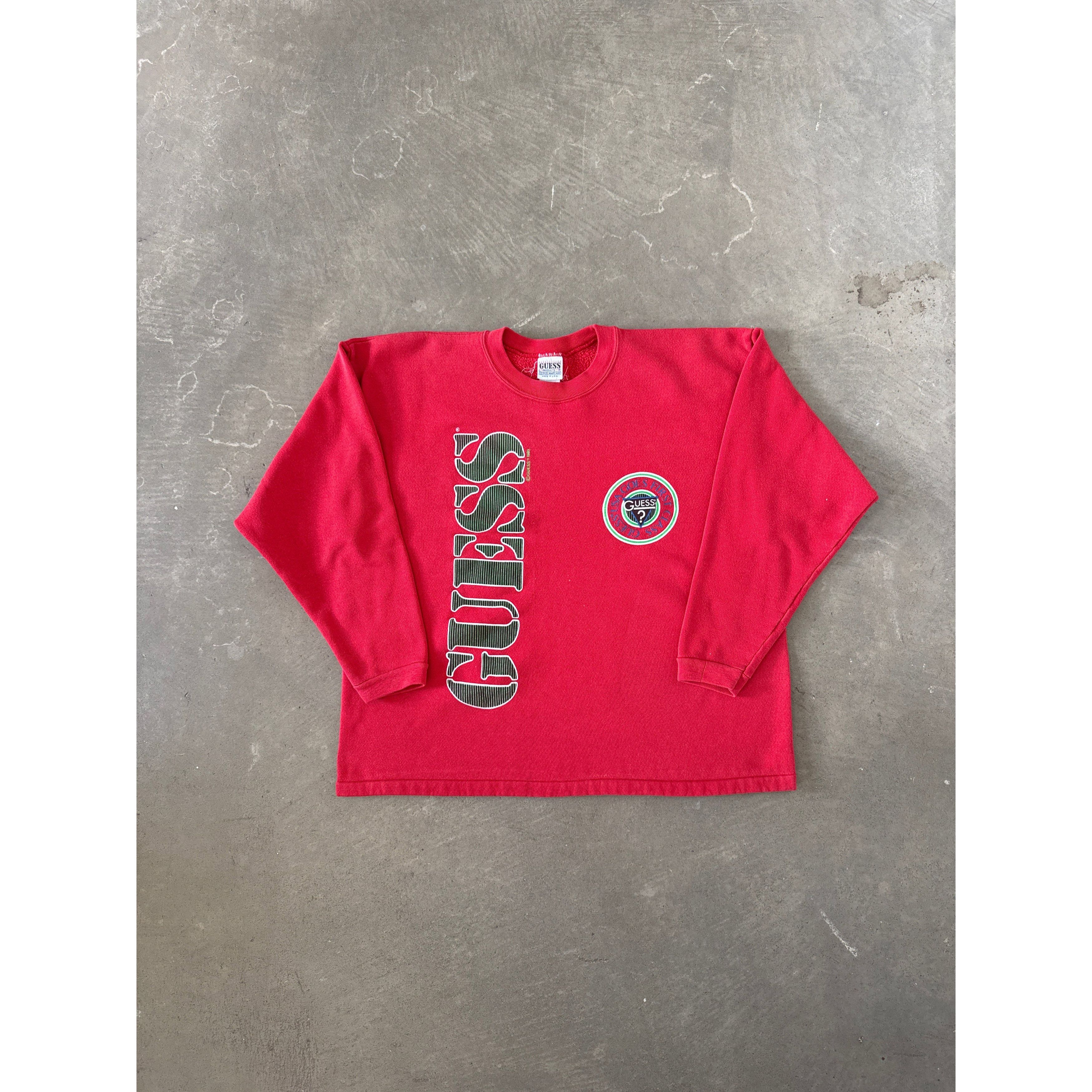 Guess Vintage 1989 Guess USA Goes First Class Cropped Sweatshirt Size US S / EU 44-46 / 1 - 1 Thumbnail