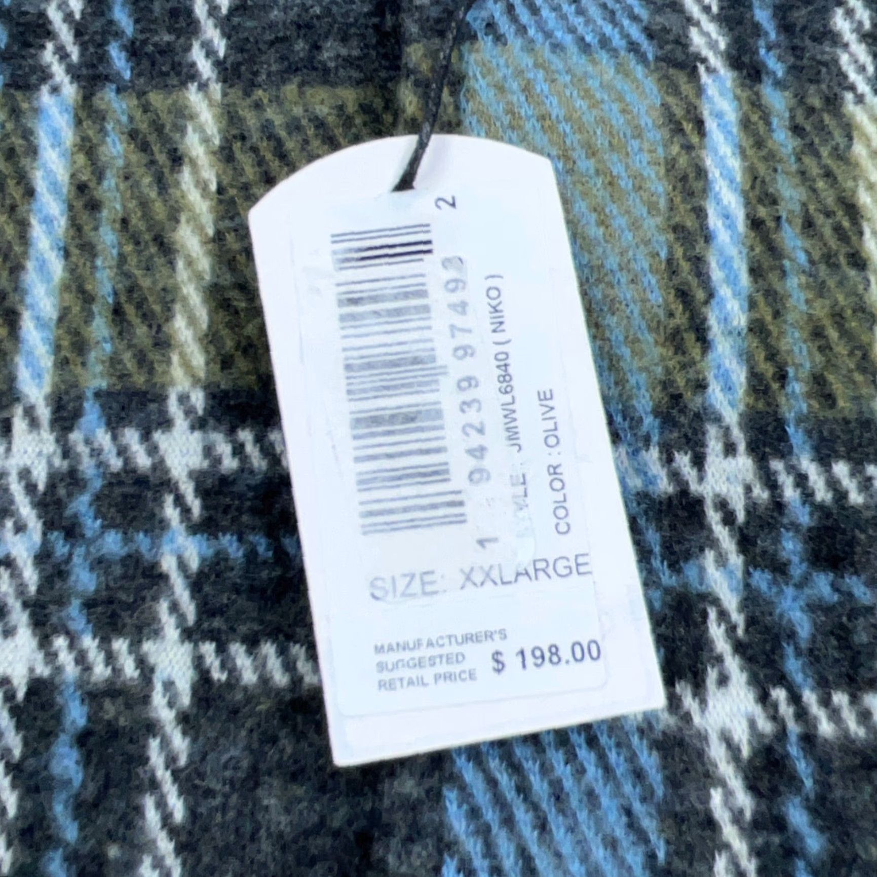 johnnie-O johnnie-O Shirt Jacket Shirt Men 2XL Green Plaid Flannel Heavy Shacket Zip Hoodie Pocket Casual Outdoor Modern Size US XXL / EU 58 / 5 - 5 Thumbnail