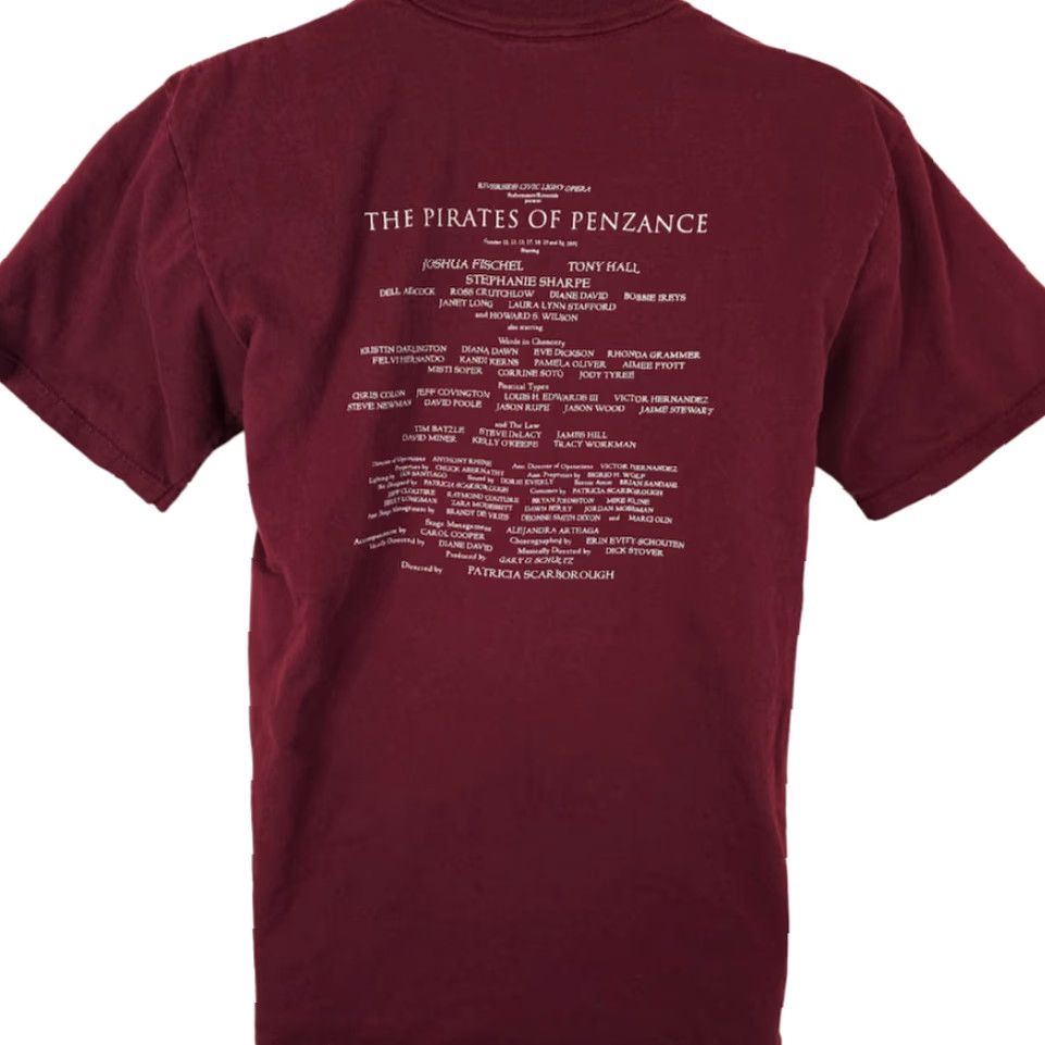 Jerzees VINTAGE Pirates Of Penzance T Shirt Mens Size M Red 90s Opera Made In USA Jerzees Size US M / EU 48-50 / 2 - 4 Thumbnail