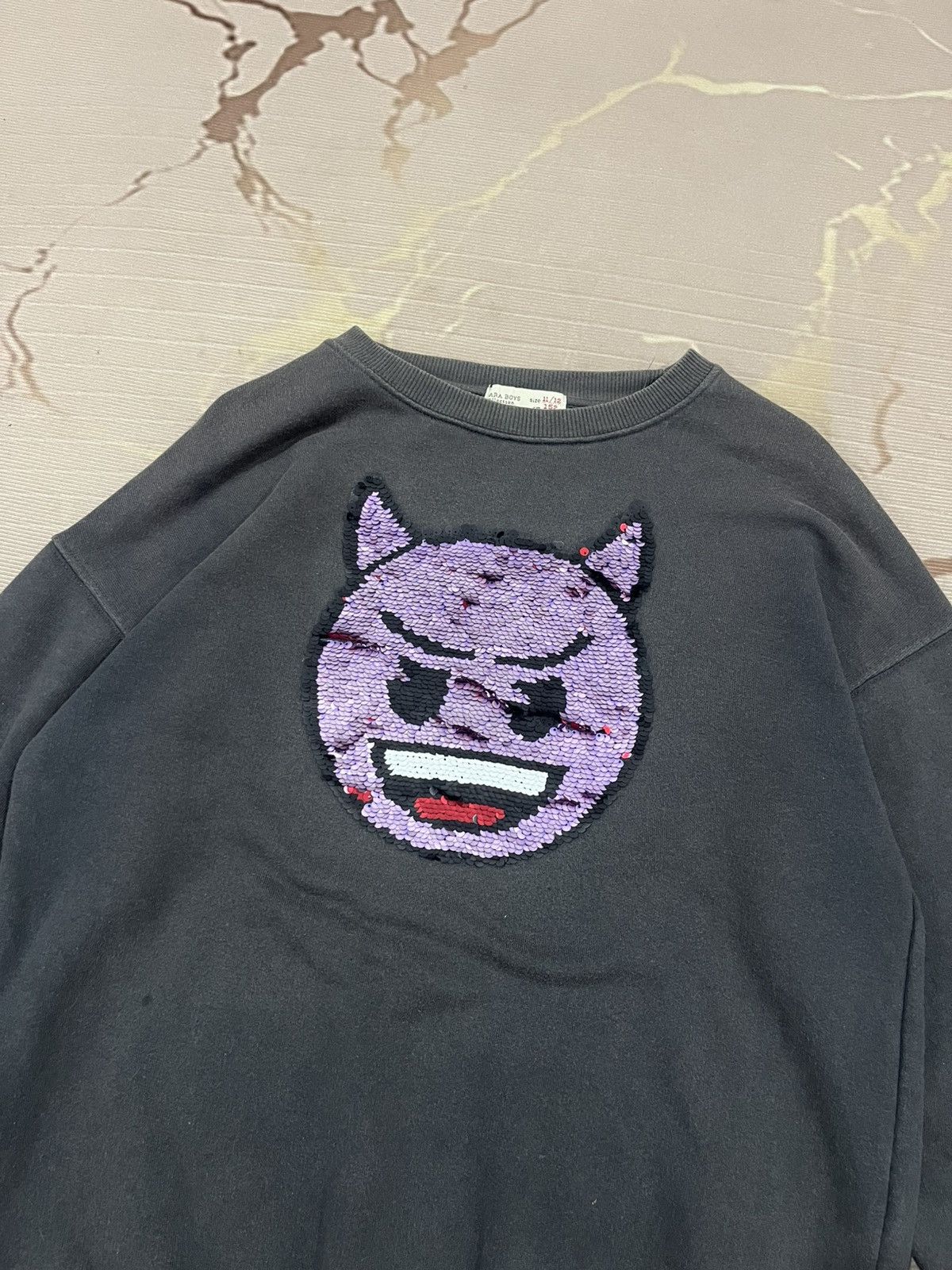 Zara Zara Boys Emoji Flip Sequin Devil Sweatshirt Black Size US XS / EU 42 / 0 - 3 Thumbnail
