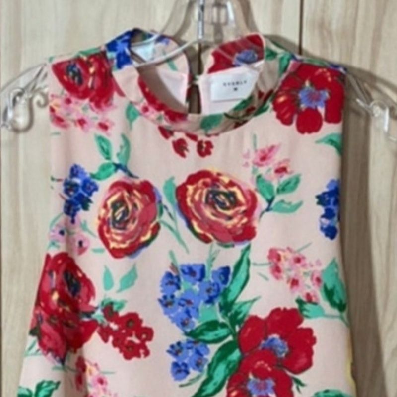 Other Everly Pink Floral Boho Minimalist Shift Knee Length Dress L Size L / US 10 / IT 46 - 5 Thumbnail