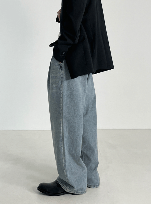 Japanese Brand × Jean Retro trendy washed men's loose cleanfit jeans Size US 32 / EU 48 - 3 Thumbnail