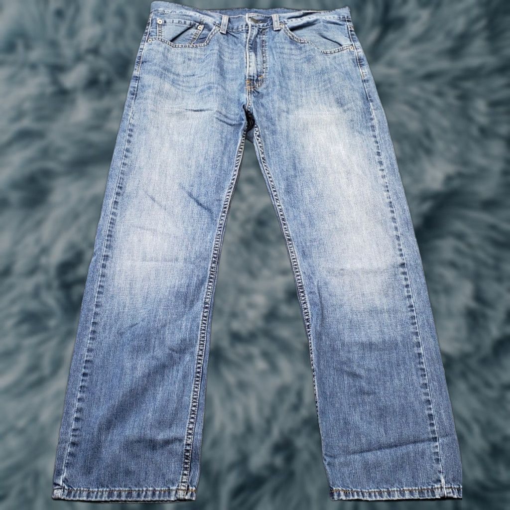 Levi's Levi's 505 Jeans Mens Size 34 Blue Denim Flat Front Red Tab Straight Leg, 5-Pocket, Regular Fit, 100% Cotton, Blue Size US 34 / EU 50 - 1 Thumbnail