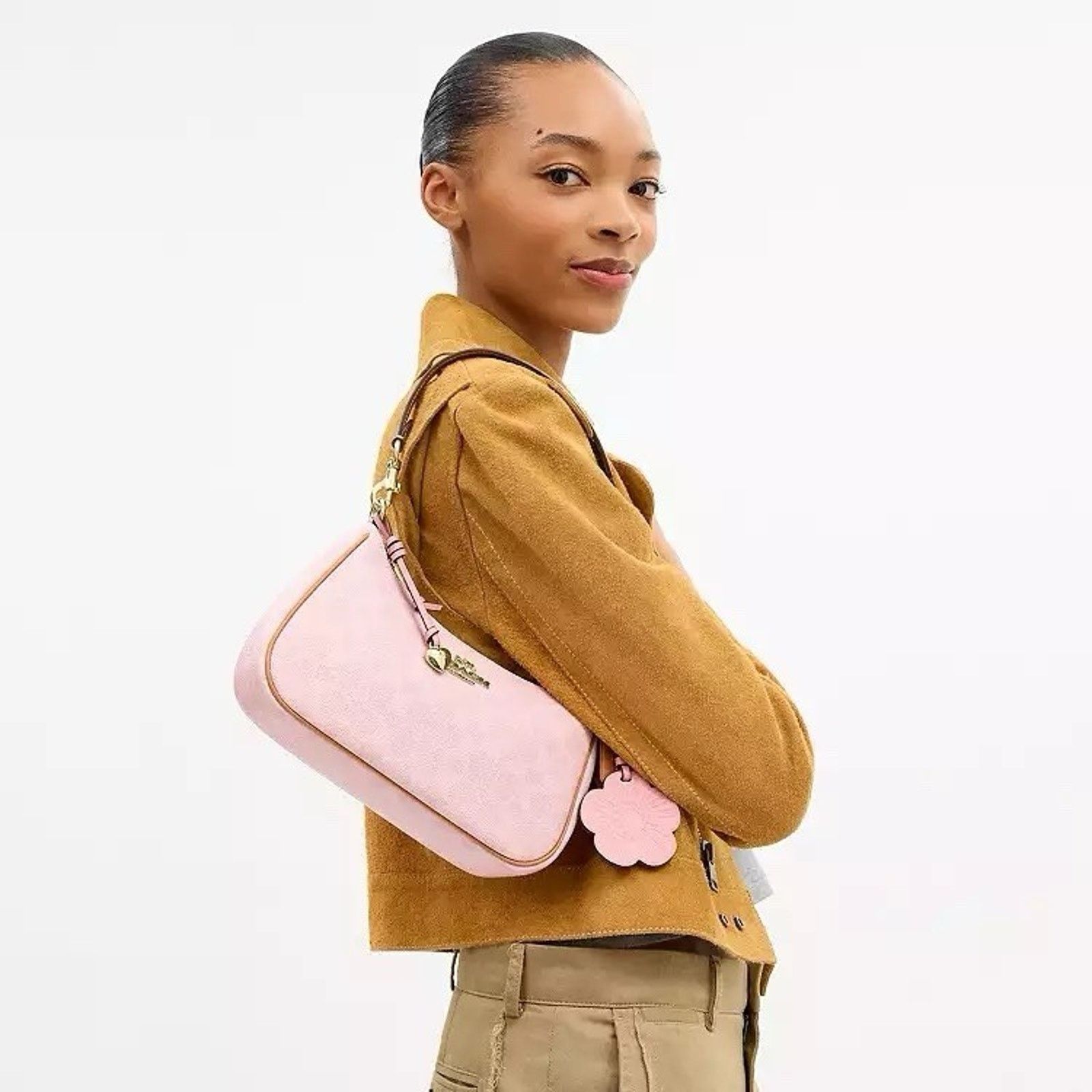 Coach NWT Coach Gold Powder Pink Teri Shoulder Bag Charms CEA20 Size ONE SIZE - 11 Thumbnail