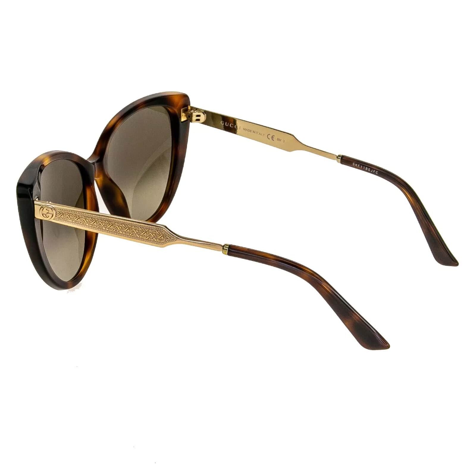 Gucci GUCCI GG3804S DAMASCATO Filigree Havana Gold Sunglasses 3804 Size ONE SIZE - 9 Thumbnail