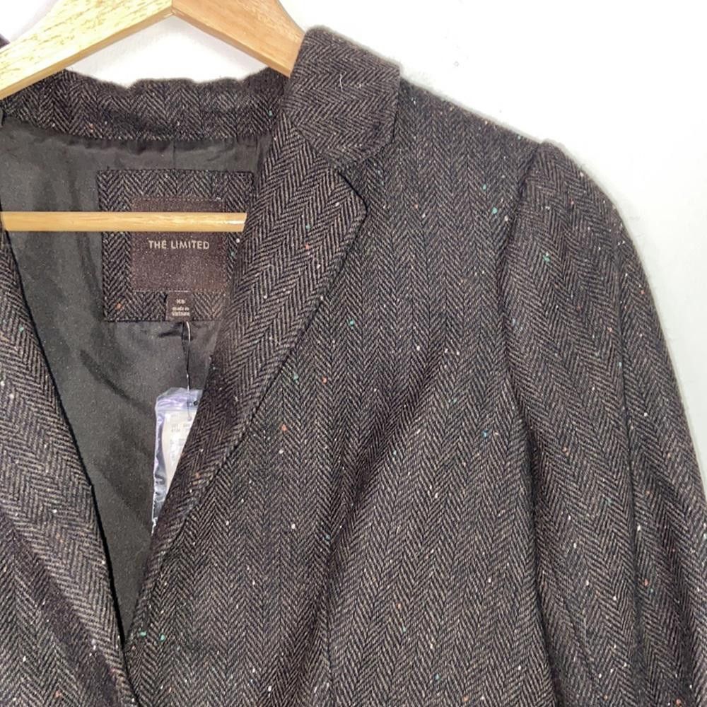 Designer The Limited l NWT Brown Tweed Blazer Jacket Size XS Size XS / US 0-2 / IT 36-38 - 2 Thumbnail