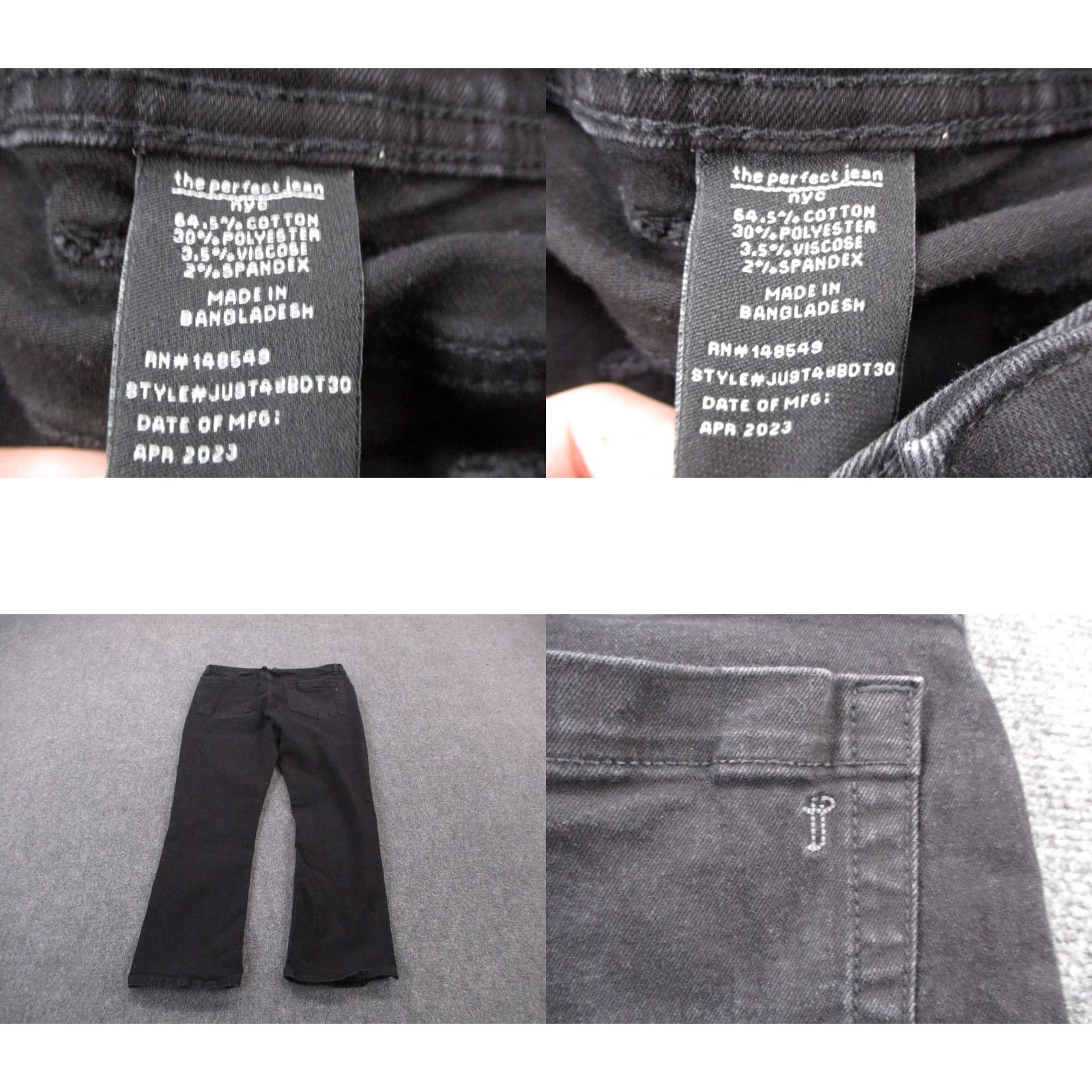 Denime The Perfect jean Jeans Mens 35 Black NYC Denim Bootcut Straight Casual Stretch Size US 35 - 8 Thumbnail
