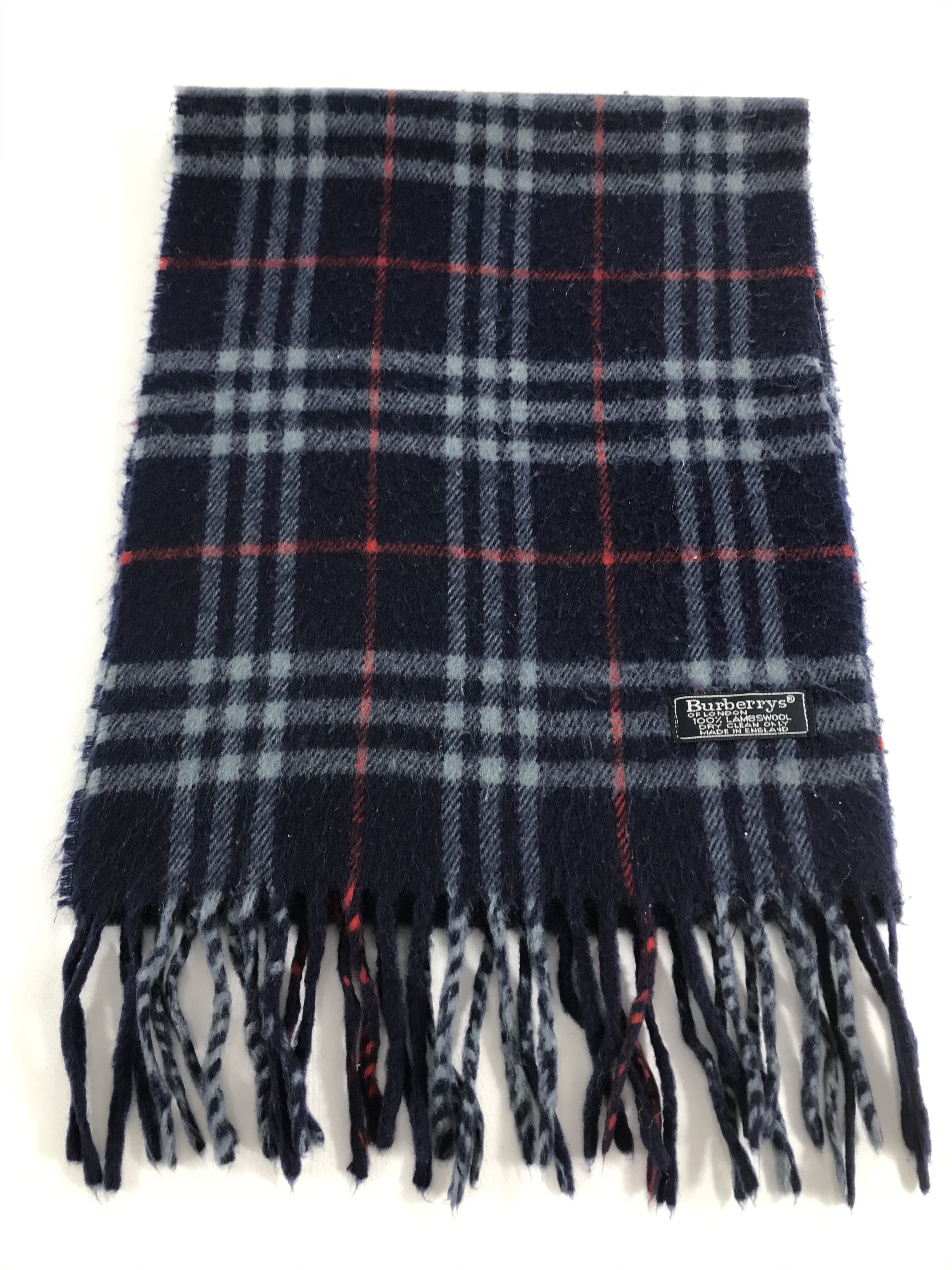 Burberry Burberrys Nova Check Blue Wool Scarf Muffler V415 Size ONE SIZE - 2 Thumbnail