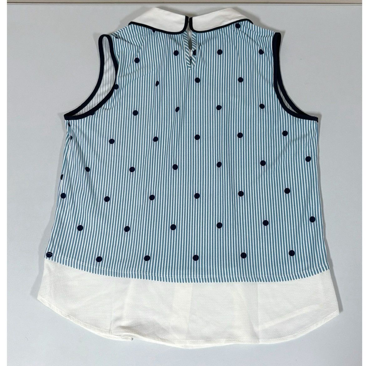 Japanese Brand Blue White Striped Polka Dot Collared Shirt Blouse Size S 🩵✨ Size S / US 4 / IT 40 - 6 Thumbnail