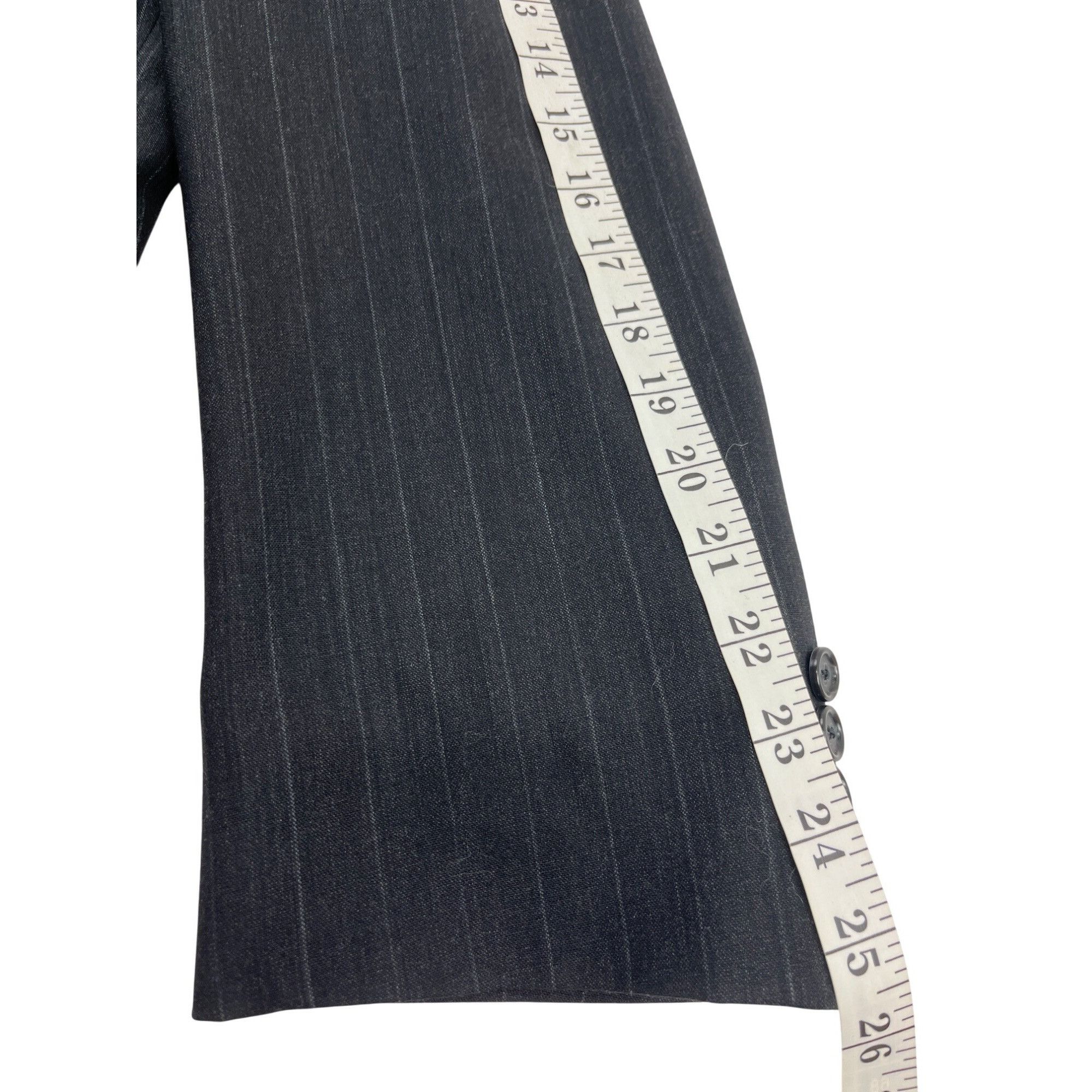 Other Mens Pinstripe Suit Jacket & Pants Set 2-Button Gray Classic Size 40L - 8 Thumbnail