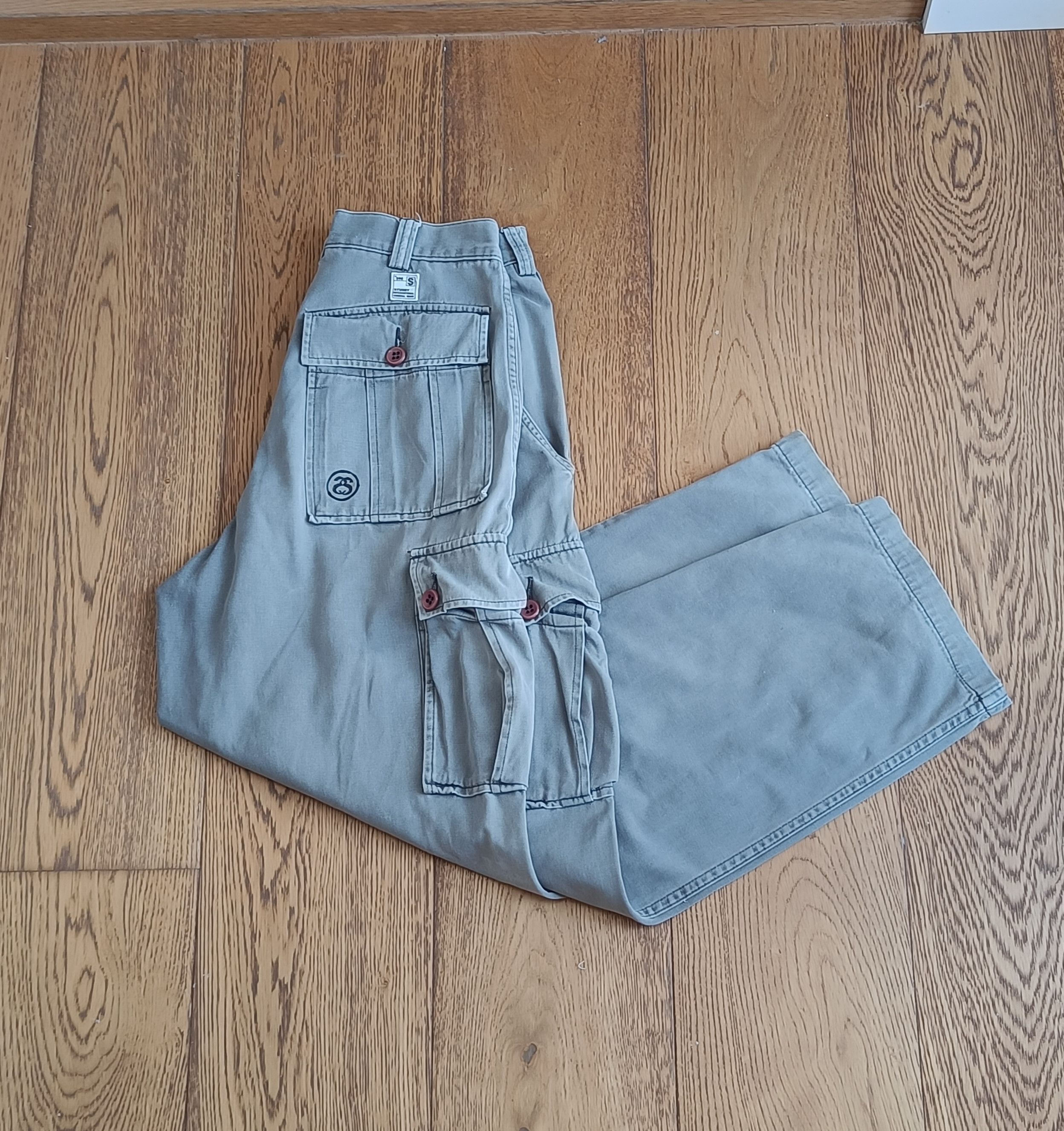 Stussy Stussy vintage grey cargo pants 90' Size 28" / US 6 / IT 42 - 1 Thumbnail