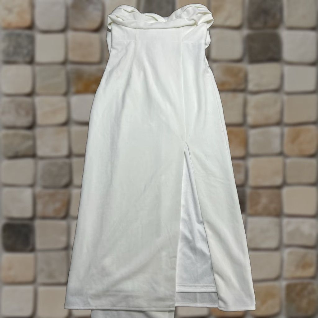 Lulus Lulus Off The Shoulder Maxi Dress Womens Medium White Stretch Back Zip Party New Size M / US 6-8 / IT 42-44 - 1 Thumbnail