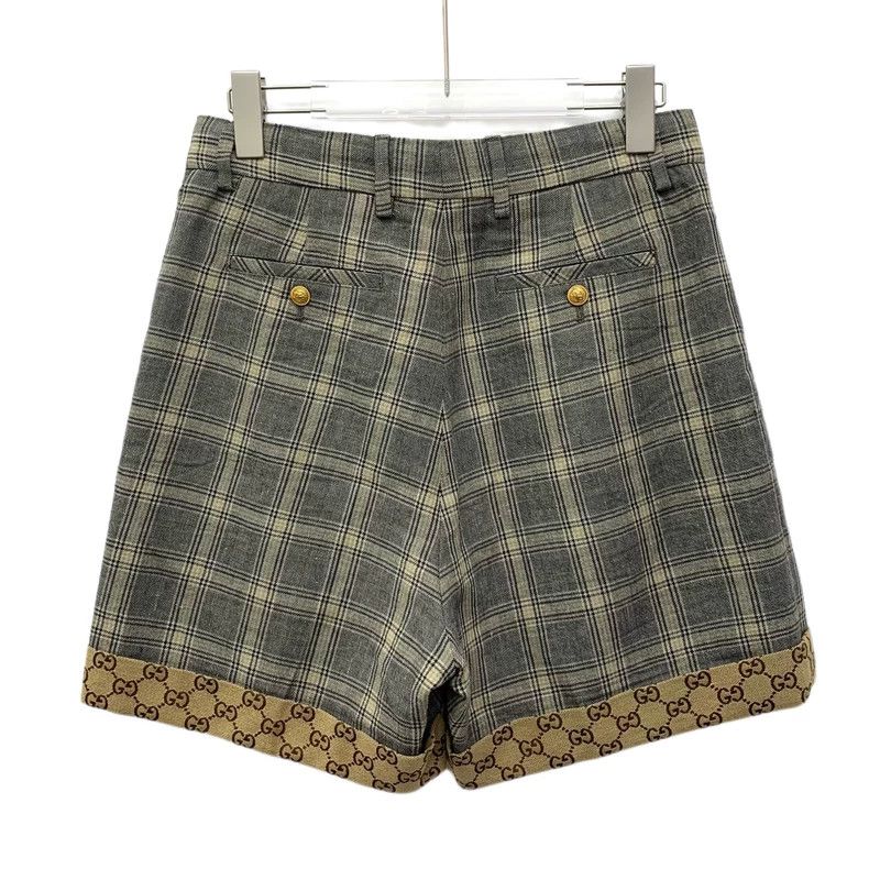 Gucci Gucci SizeS Color-blocked plaid logo jacquan lace linen cas Size US 29 - 2 Thumbnail