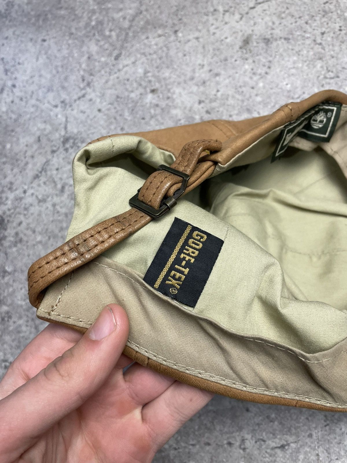Timberland 🔥 Y2K Goretex Timberland USA Vintage Leather Cap Hat Size ONE SIZE - 10 Thumbnail