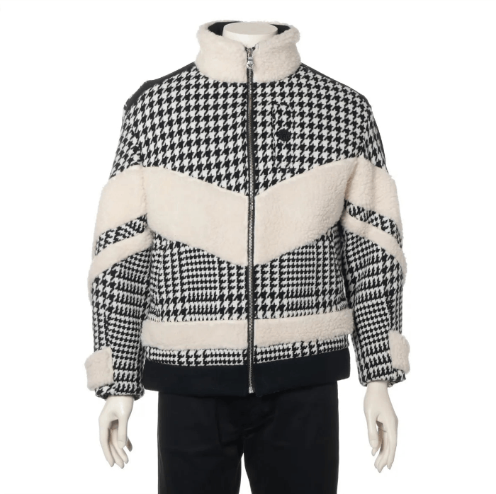 PHENOMENON Houndstooth Wool Jacket White x Black Size US M / EU 48-50 / 2 - 1 Thumbnail