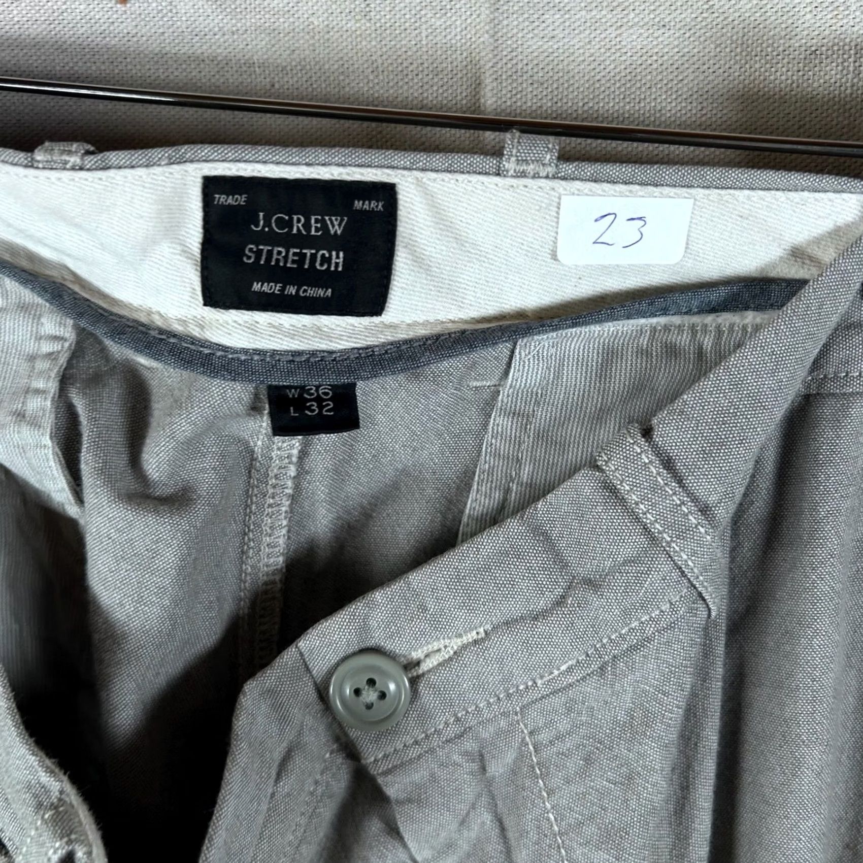 J.Crew J.CREW 484 Stretch Chino Pants Men - 36x32 Gray Cotton Blend Flat Front Trousers Size US 36 / EU 52 - 2 Thumbnail