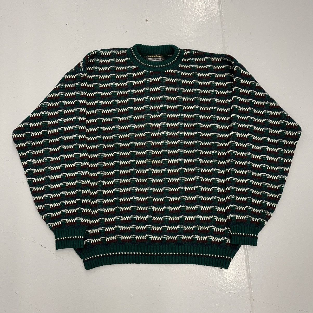 Other Vintage 90s Pacific Winds Green Pattern Acrylic Sweater Size US M / EU 48-50 / 2 - 1 Thumbnail