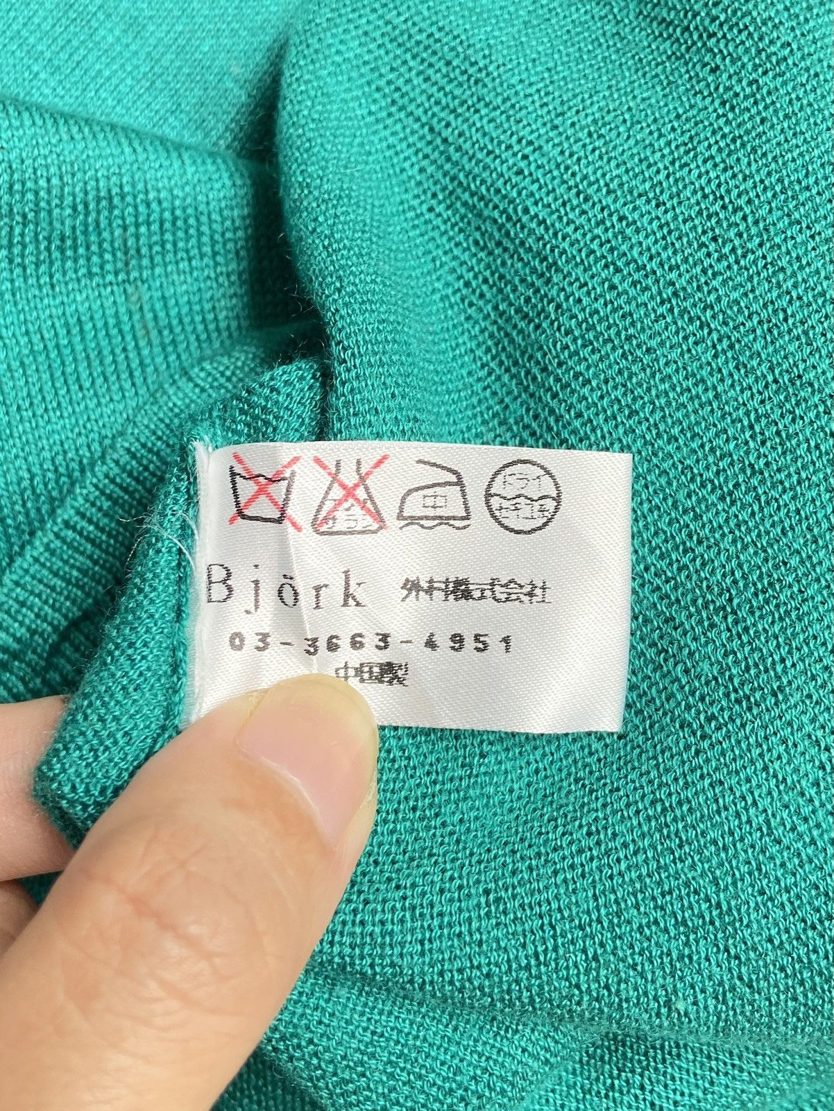 Band Tees × Designer × Japanese Brand BJORK Green Knit Sweater Size US XS / EU 42 / 0 - 12 Thumbnail