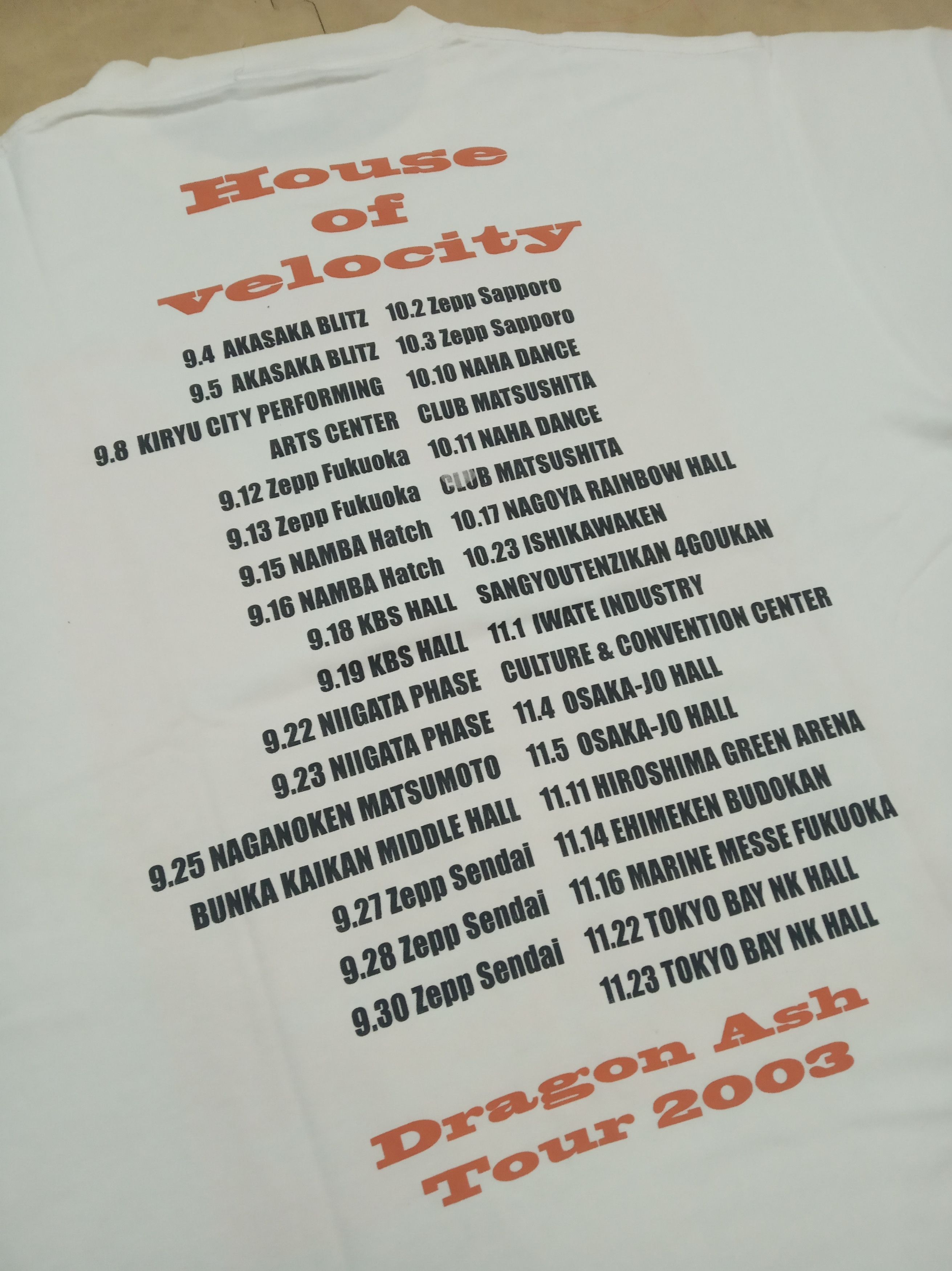 Band Tees Dragon Ash House Of Velocity Tour 2003 Size US XL / EU 56 / 4 - 3 Thumbnail