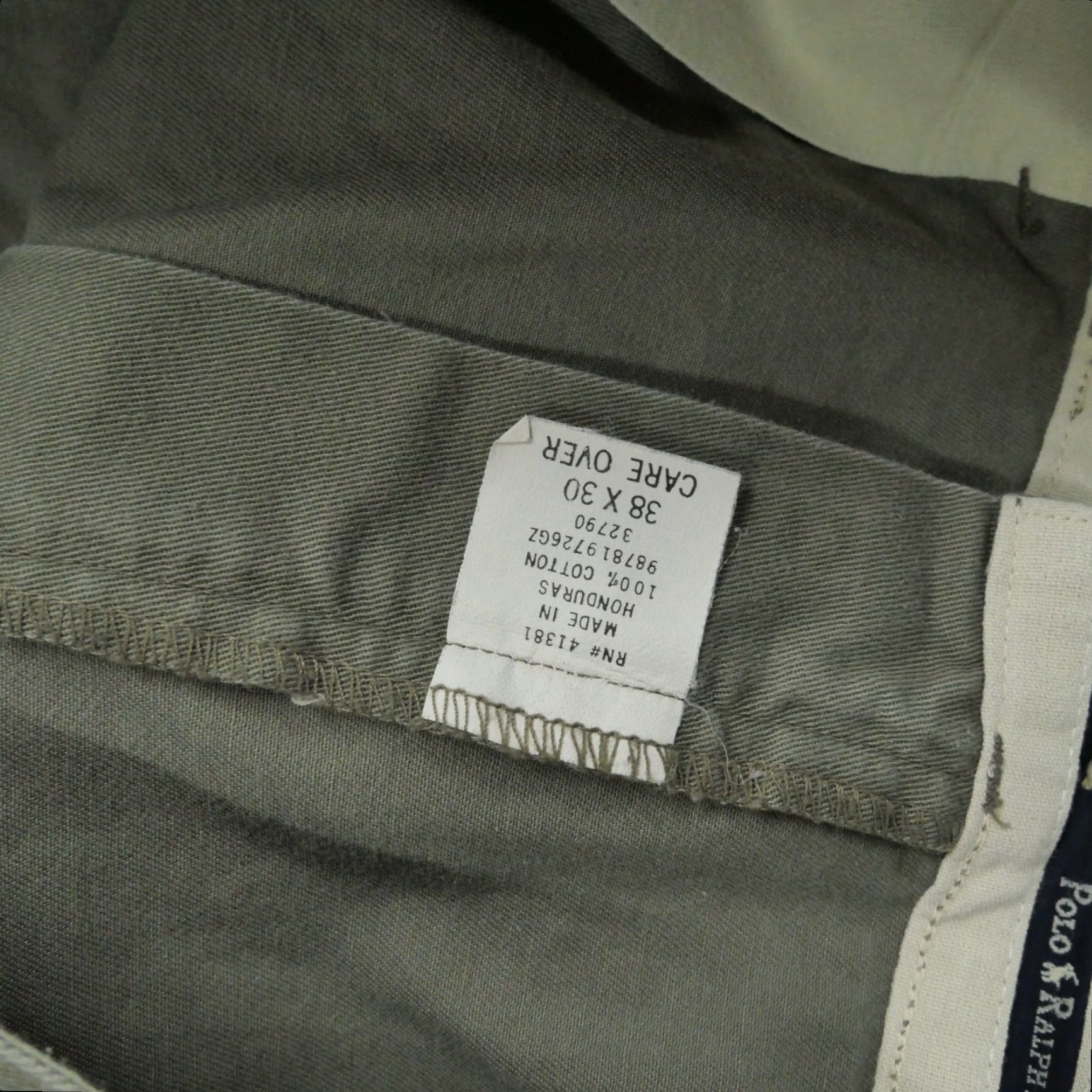 Ralph Lauren VINTAGE Ralph Lauren Pants Men 38x30 Chino Cotton Twill 90s Brown Grey Pleated Waist 37 in Straight Front Casual Size US 37 - 5 Thumbnail