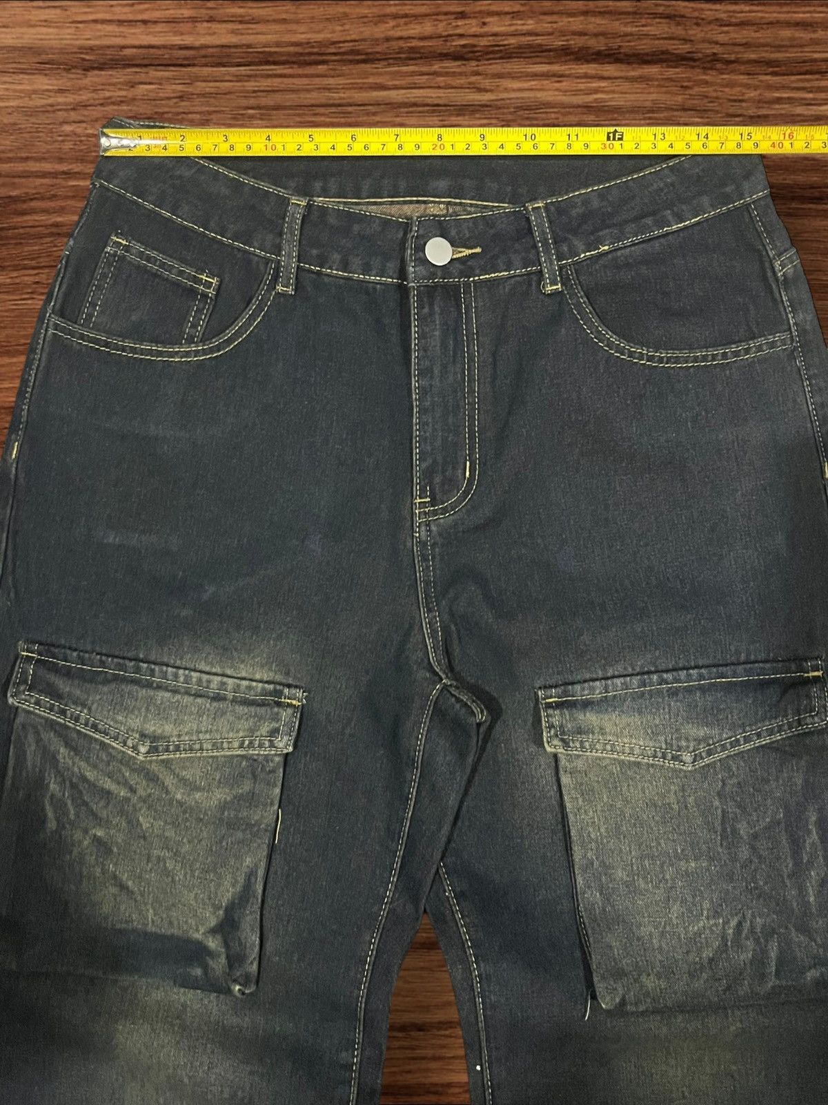 If Six Was Nine × Le Grande Bleu (L.G.B.) × Tornado Mart Vintage Hip Hop Style Multiple Pocket Blue Mud Washed Jeans Size US 30 / EU 46 - 14 Thumbnail