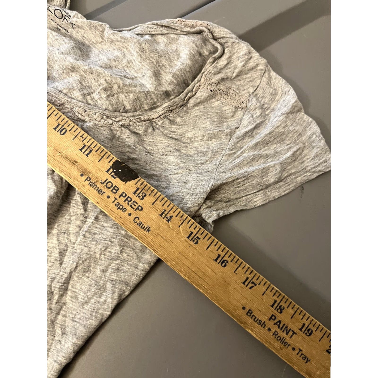 Loft LOFT Women's Cropped T-Shirt Soft Cotton XS Gray Short Sleeve Crew Neck Size XS / US 0-2 / IT 36-38 - 5 Thumbnail