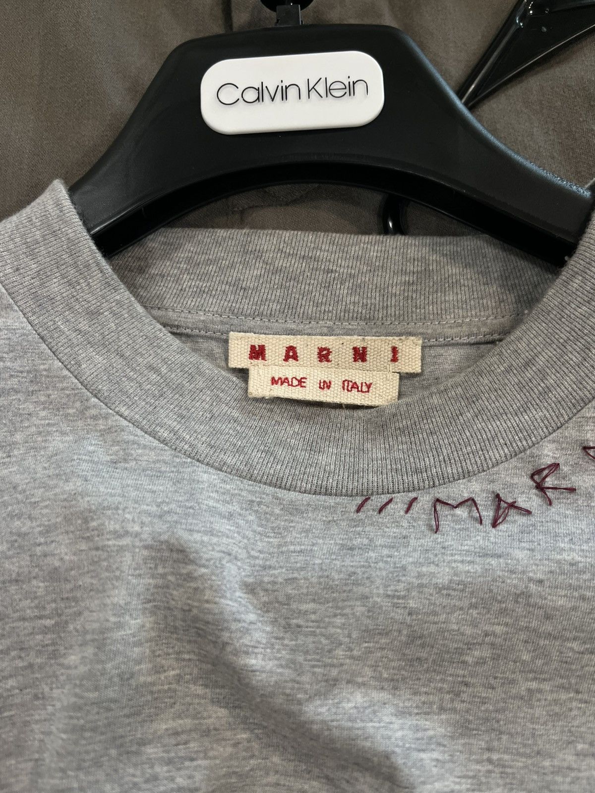 Marni Marni Gray Embroidered T-Shirt Size US L / EU 52-54 / 3 - 5 Thumbnail