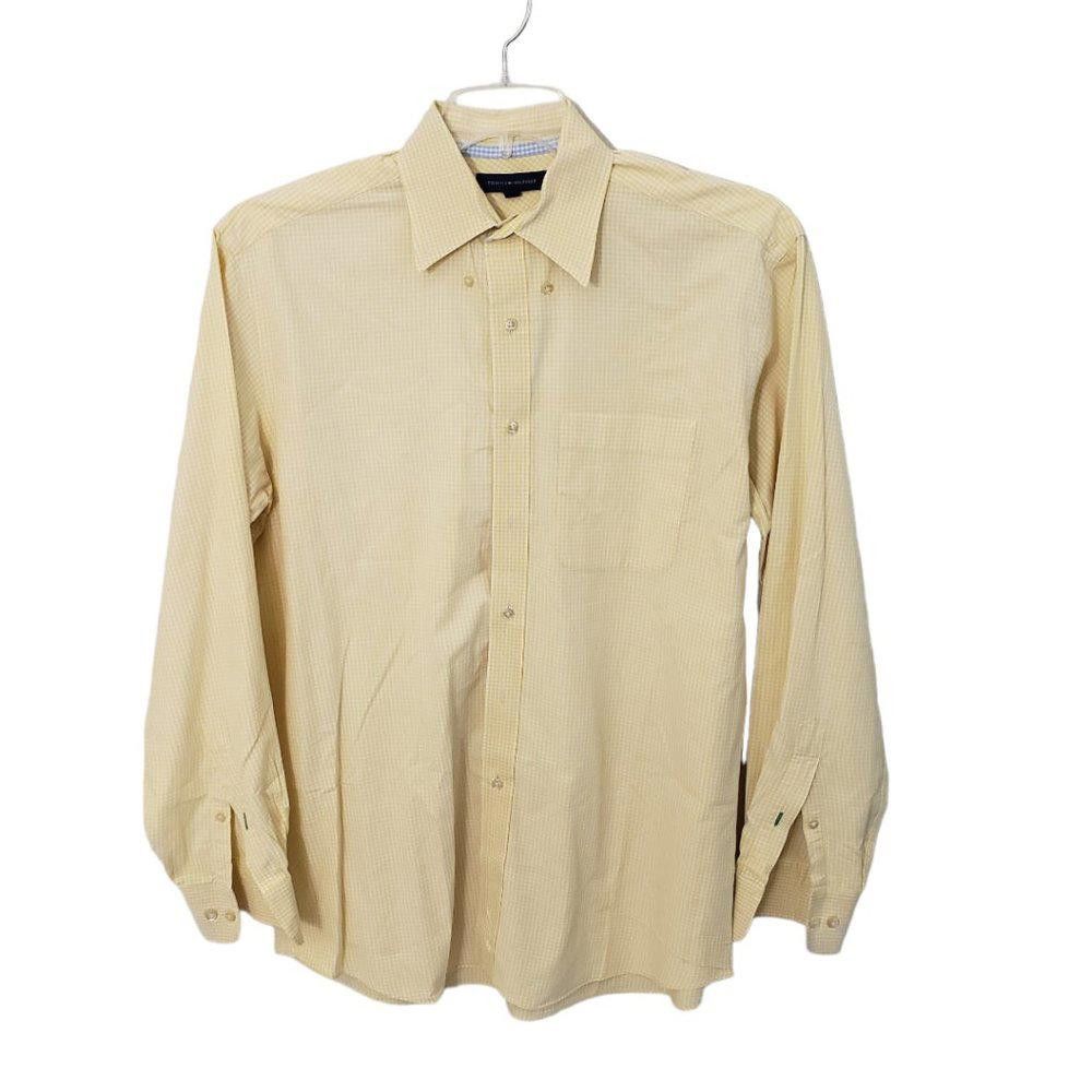 Tommy Hilfiger CT446 Tommy Hilfiger Yellow & white Gingham Dress Shirt 15.5 Size US M / EU 48-50 / 2 - 1 Thumbnail