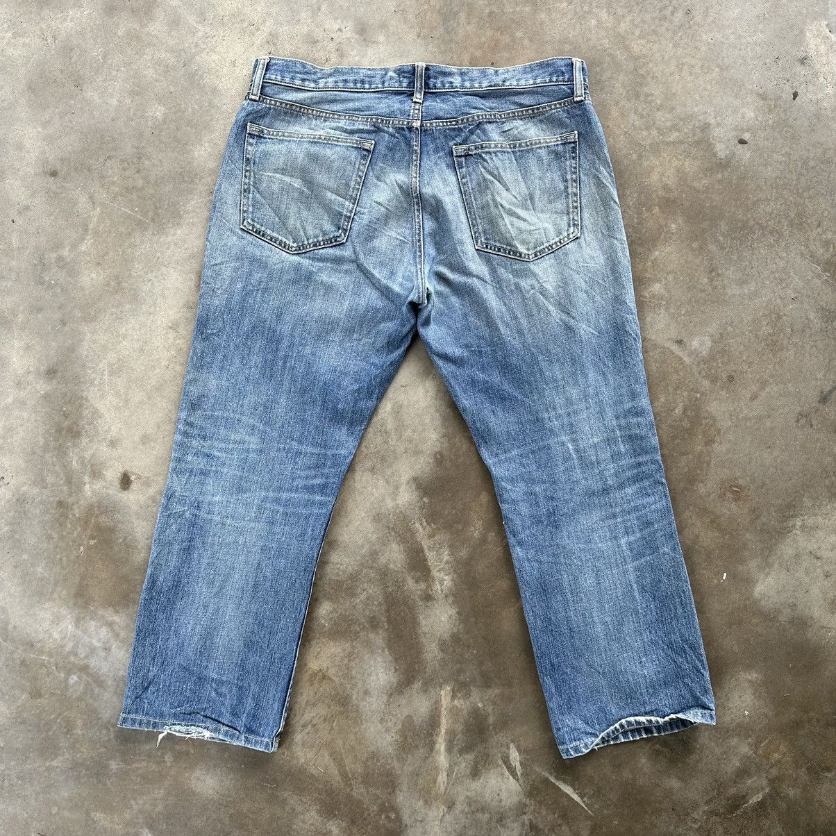 Japanese Brand Vintage Japanese Distressed Faded Denim Jean Pant W38 Size US 38 / EU 54 - 10 Thumbnail