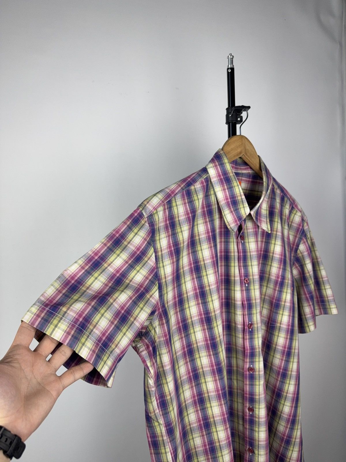 Hugo × Hugo Boss Hugo Boss Orange Label Patterned Shirt Short Sleeve Y2K Size US XL / EU 56 / 4 - 5 Thumbnail